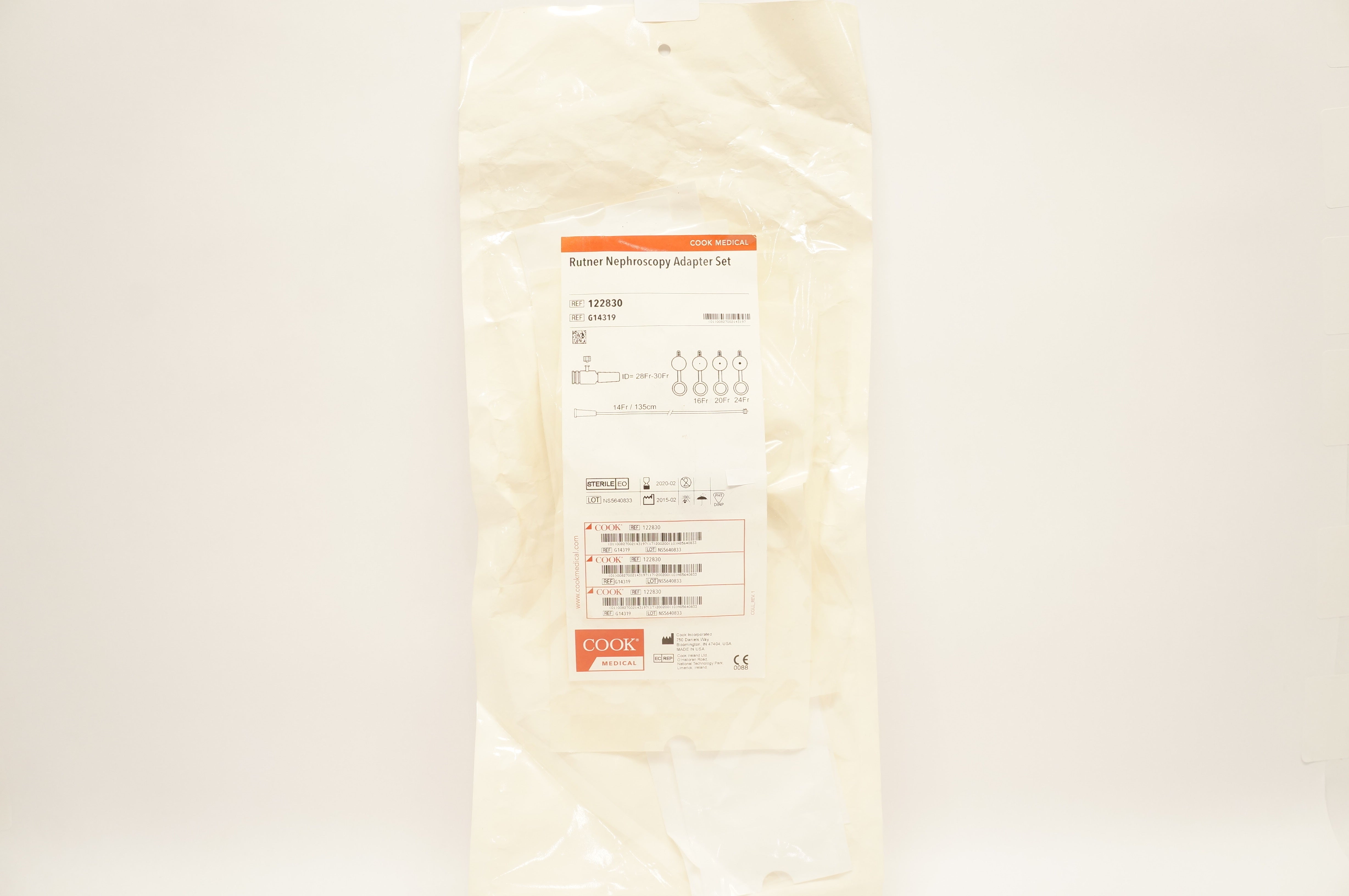 Cook Medical G14319 Rutner Nephroscopy Adapter Set 14Fr x 135cm (x)