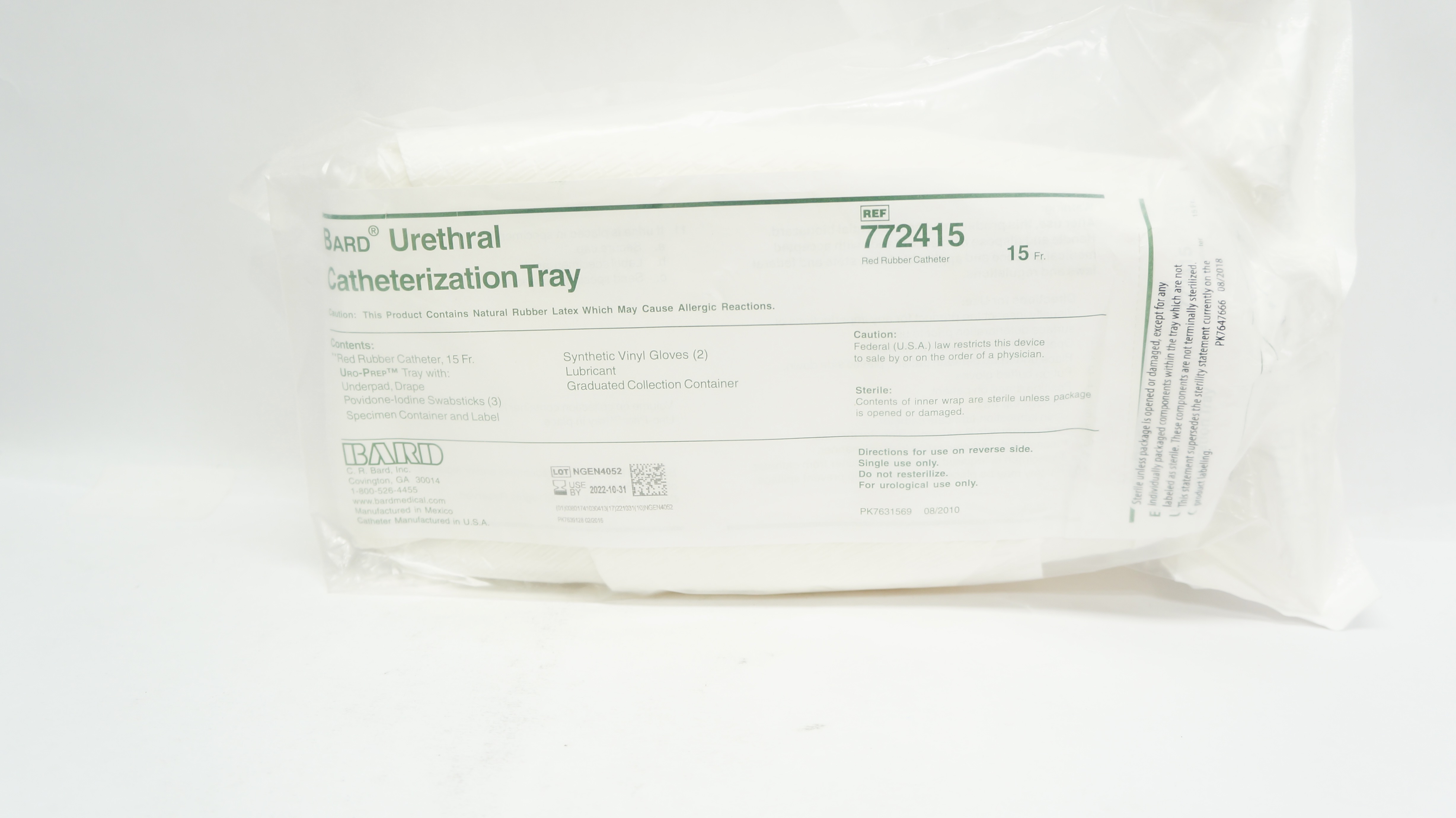 Bard 772415 Urethral Catheterization Tray 15Fr (x)