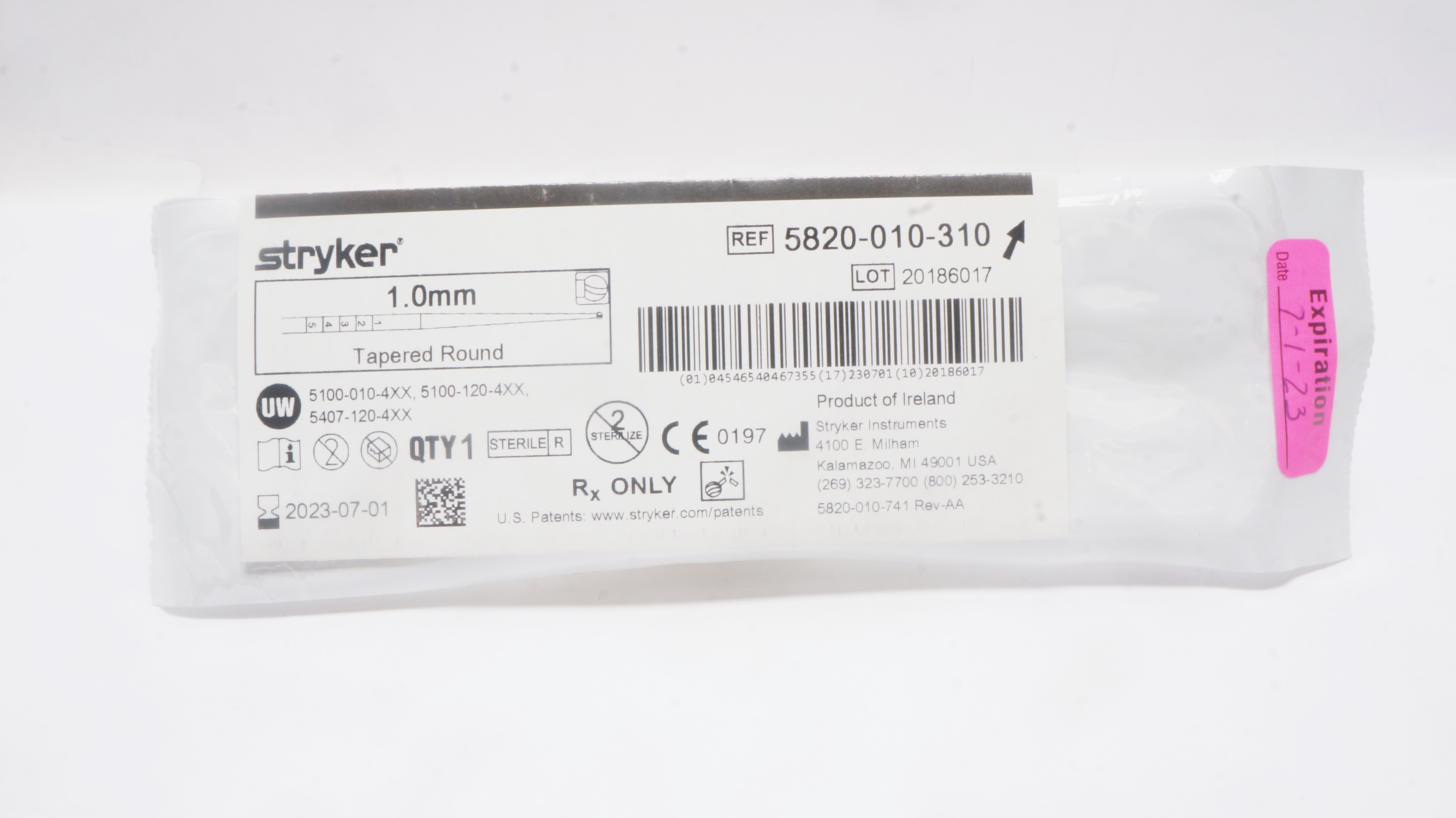 Stryker 5820-010-310 Tapered Round Elite Bur 1.0mm (x)