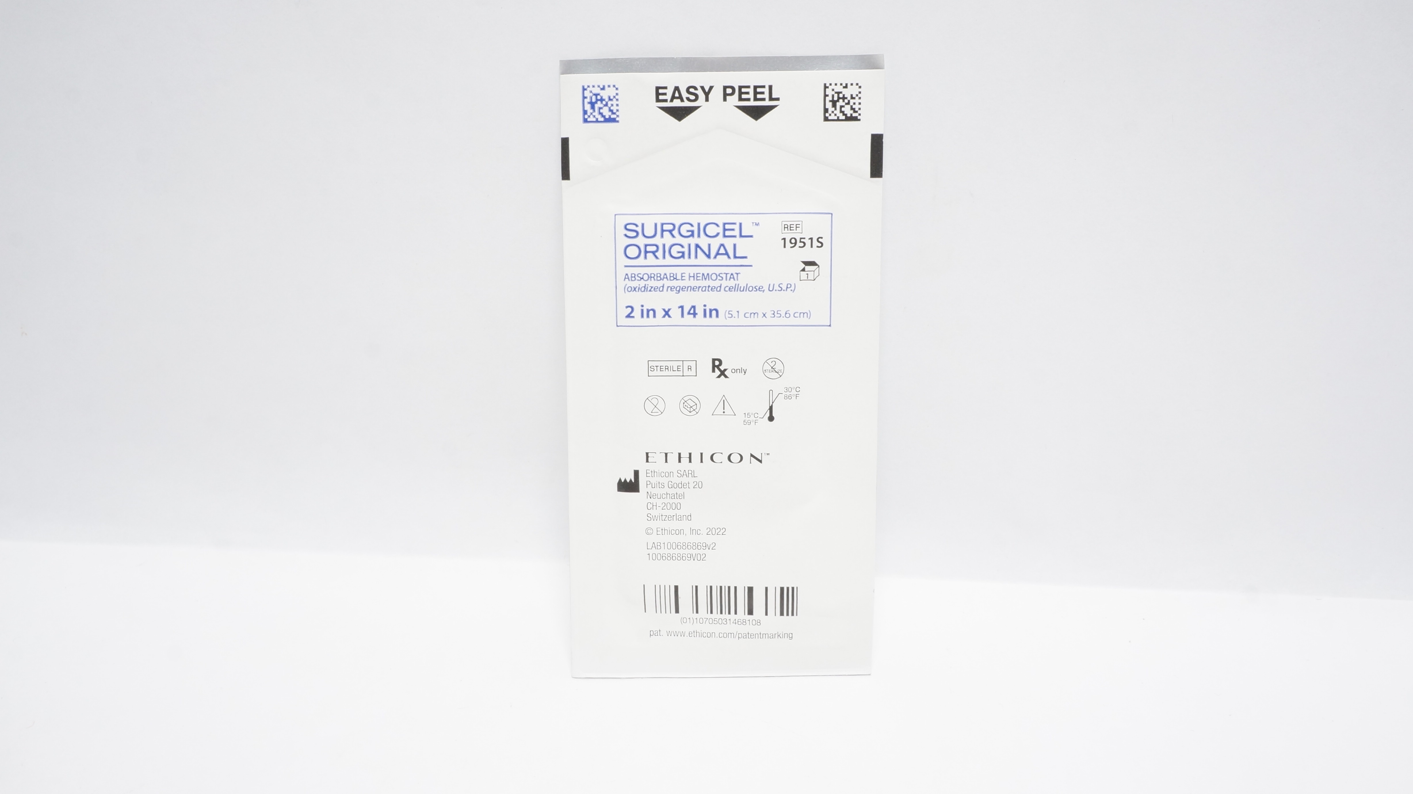 Ethicon 1951s Surgicel Original Absorbable Hemostat 2inch x 14inch