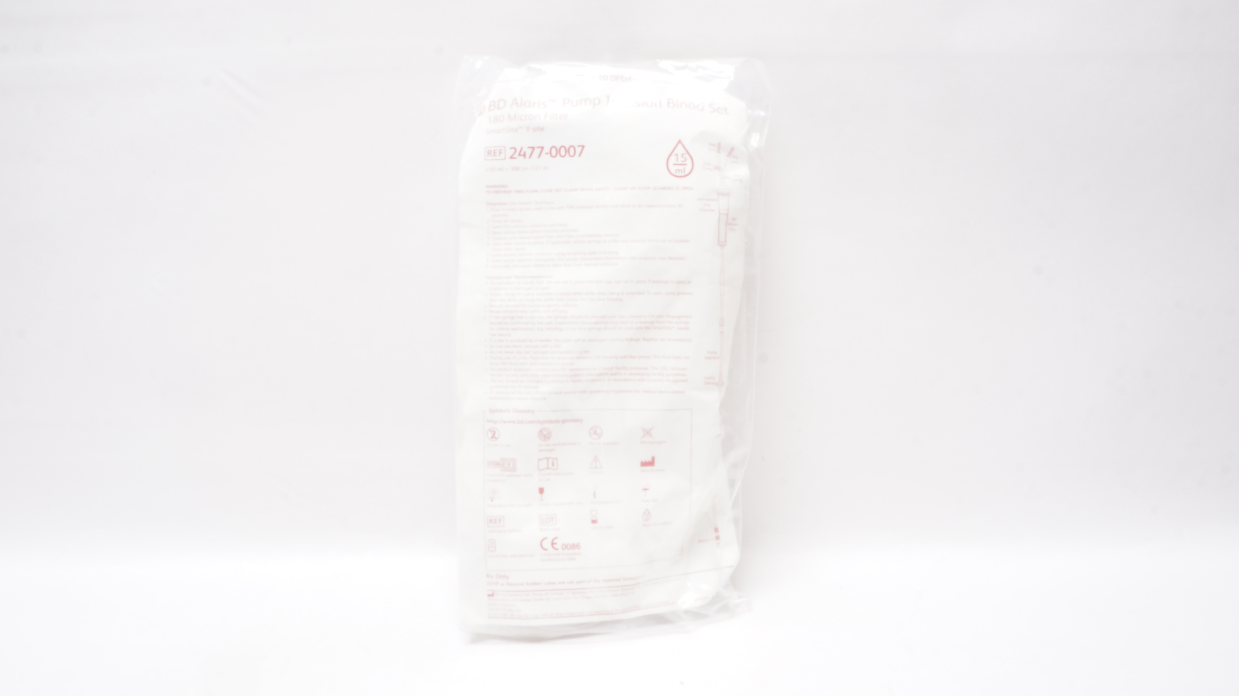 BD 2477-0007 Alaris Pump Infusion Blood Set 180 Micron Filter 15ml (x)