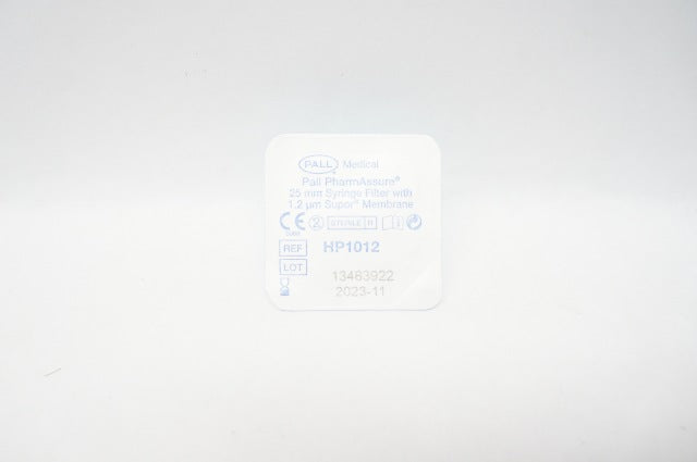 Pall Medical HP1012 PharmAssure 25mm Syringe Filter with 1.2µm Supor Membrane