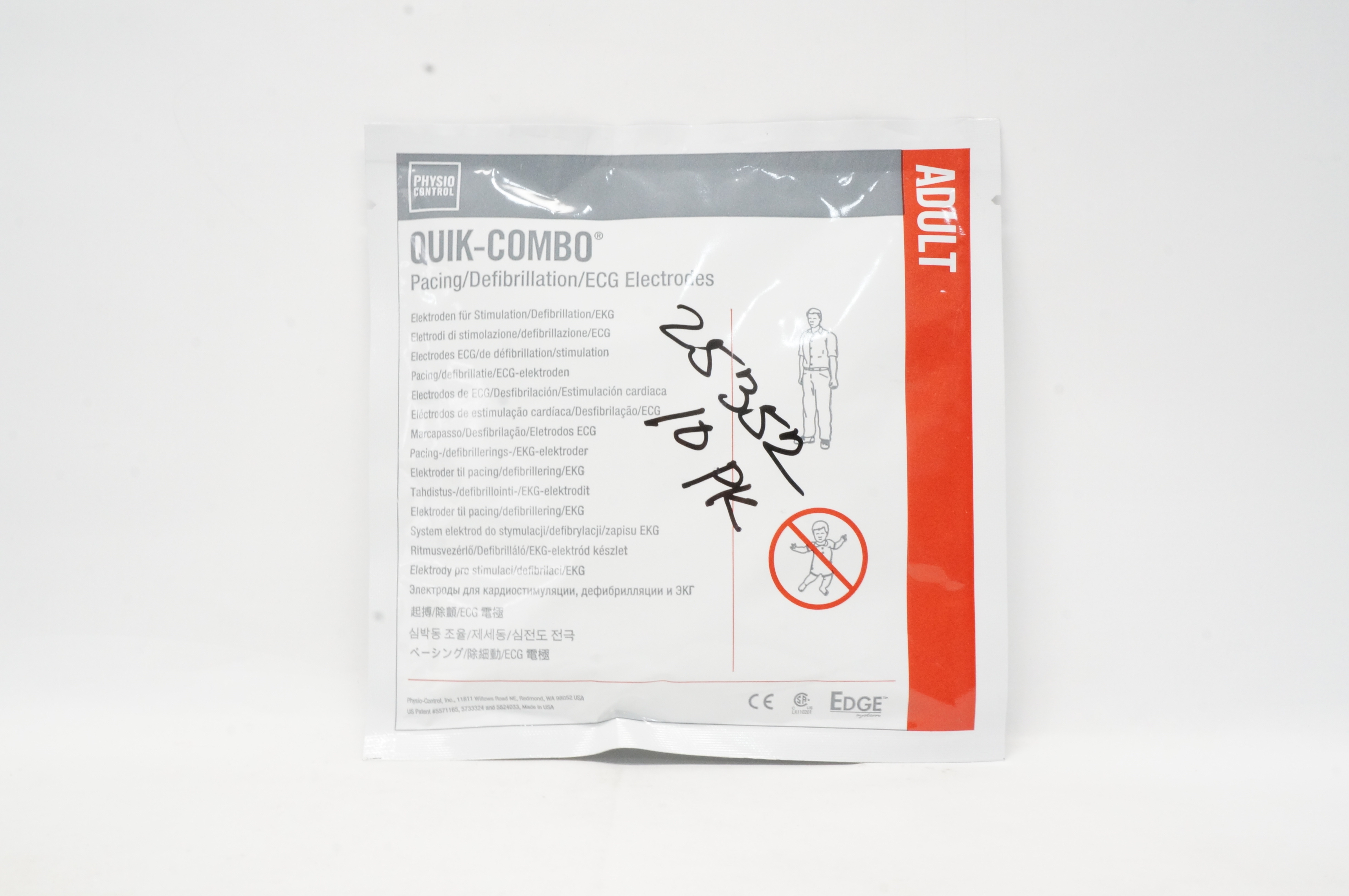 Physio Control 11996-000091 Quik-Combo Pacing/Adult ECG Electrodes