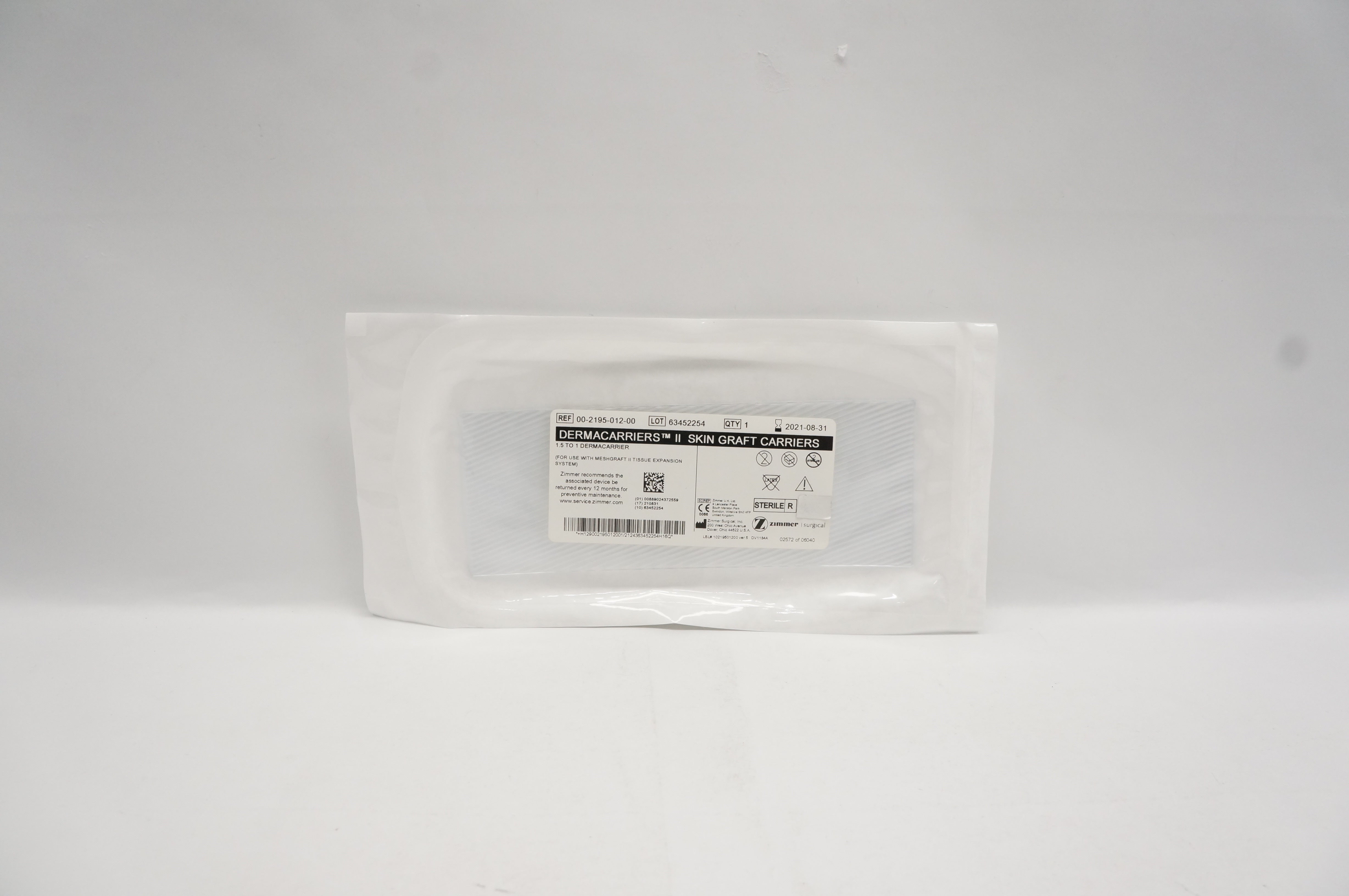 Zimmer 00-2195-012-00 Dermacarriers II Skin Graft Carriers 1.5 to 1 (x)