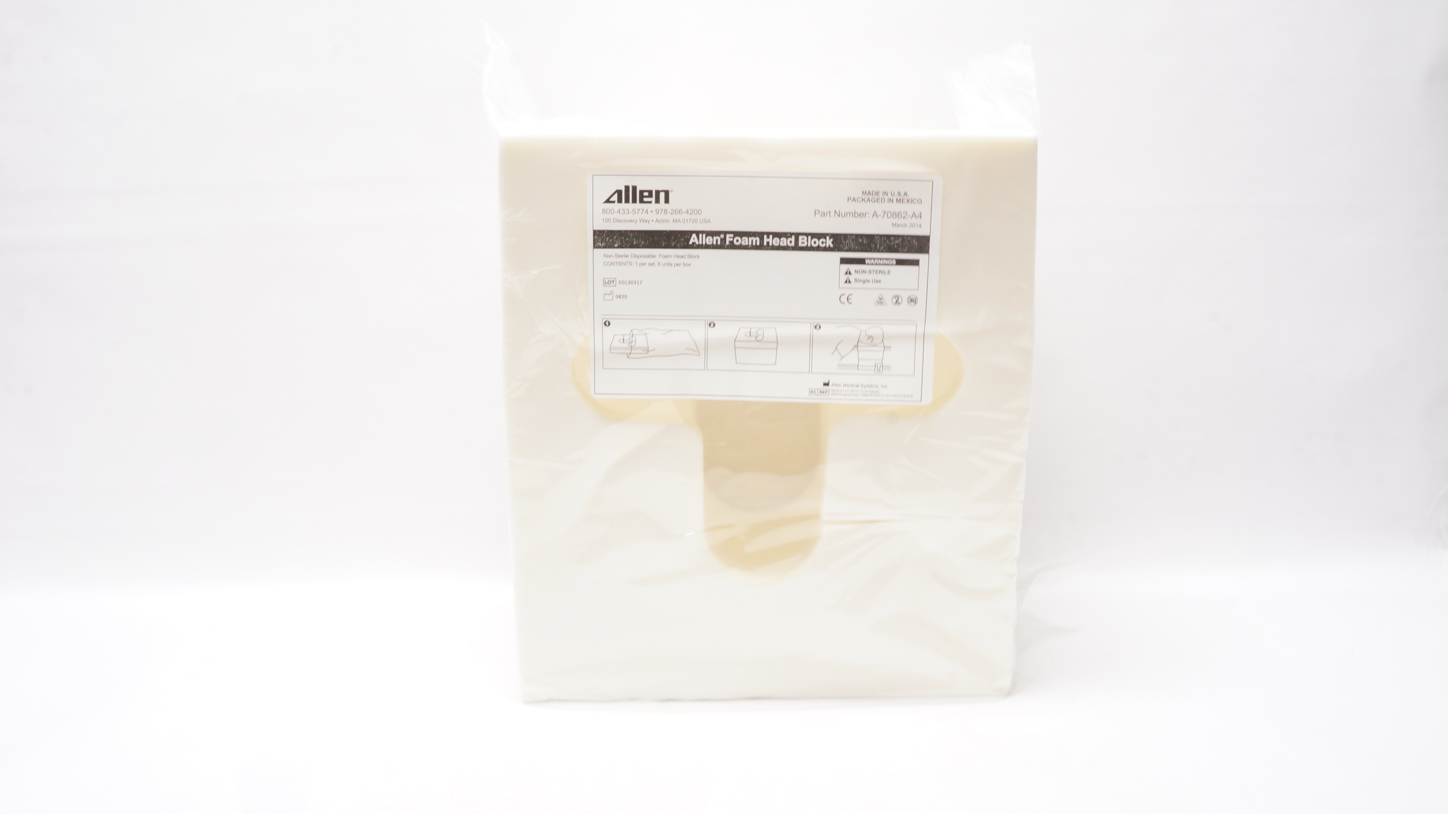 Allen A-70862-A4 Foam Head Block 1 Per Set 6 Units Per Box