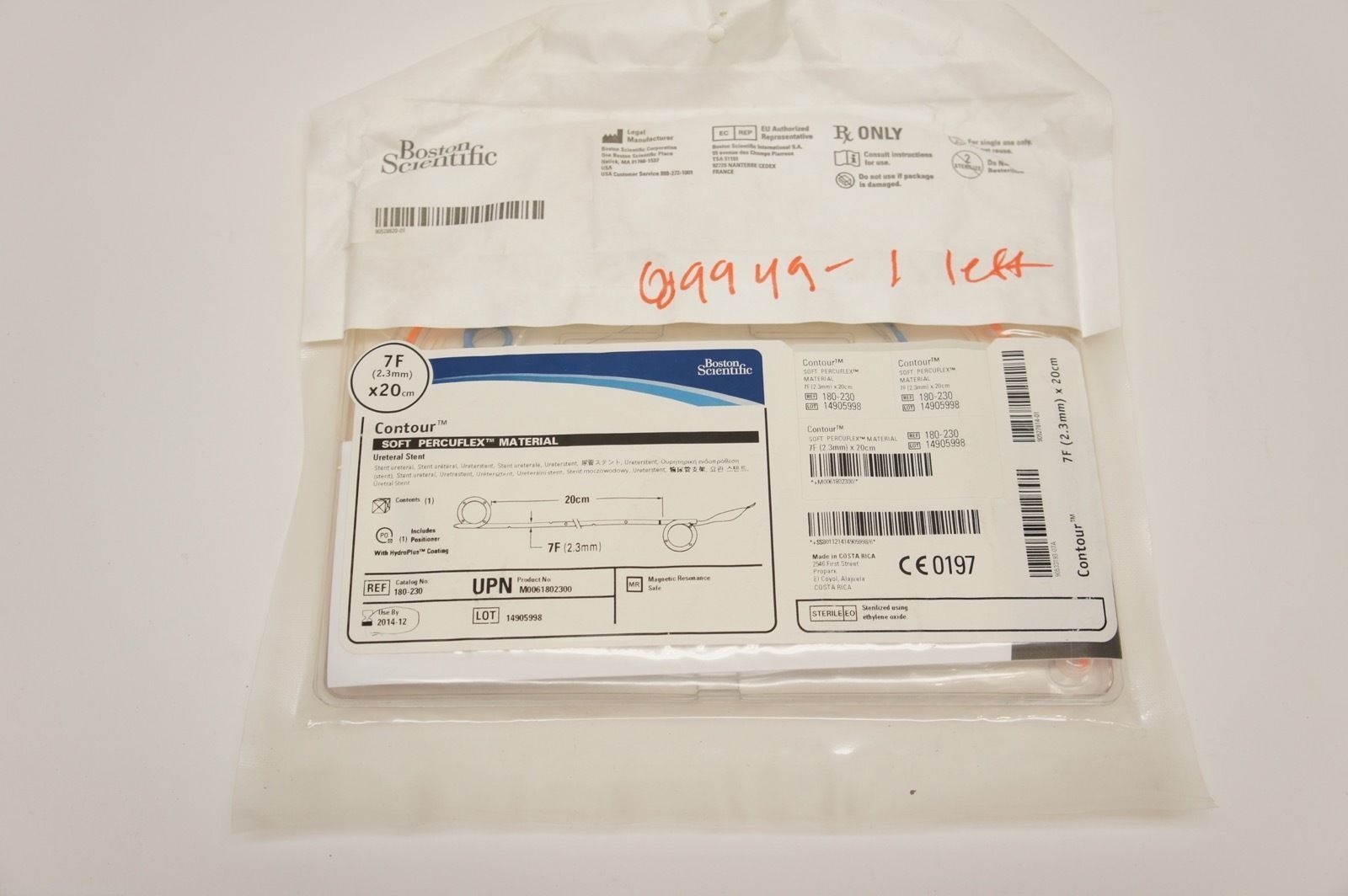 180-230 ~ Boston Scientific Ureteral Stnt 7F x 20cm (x)