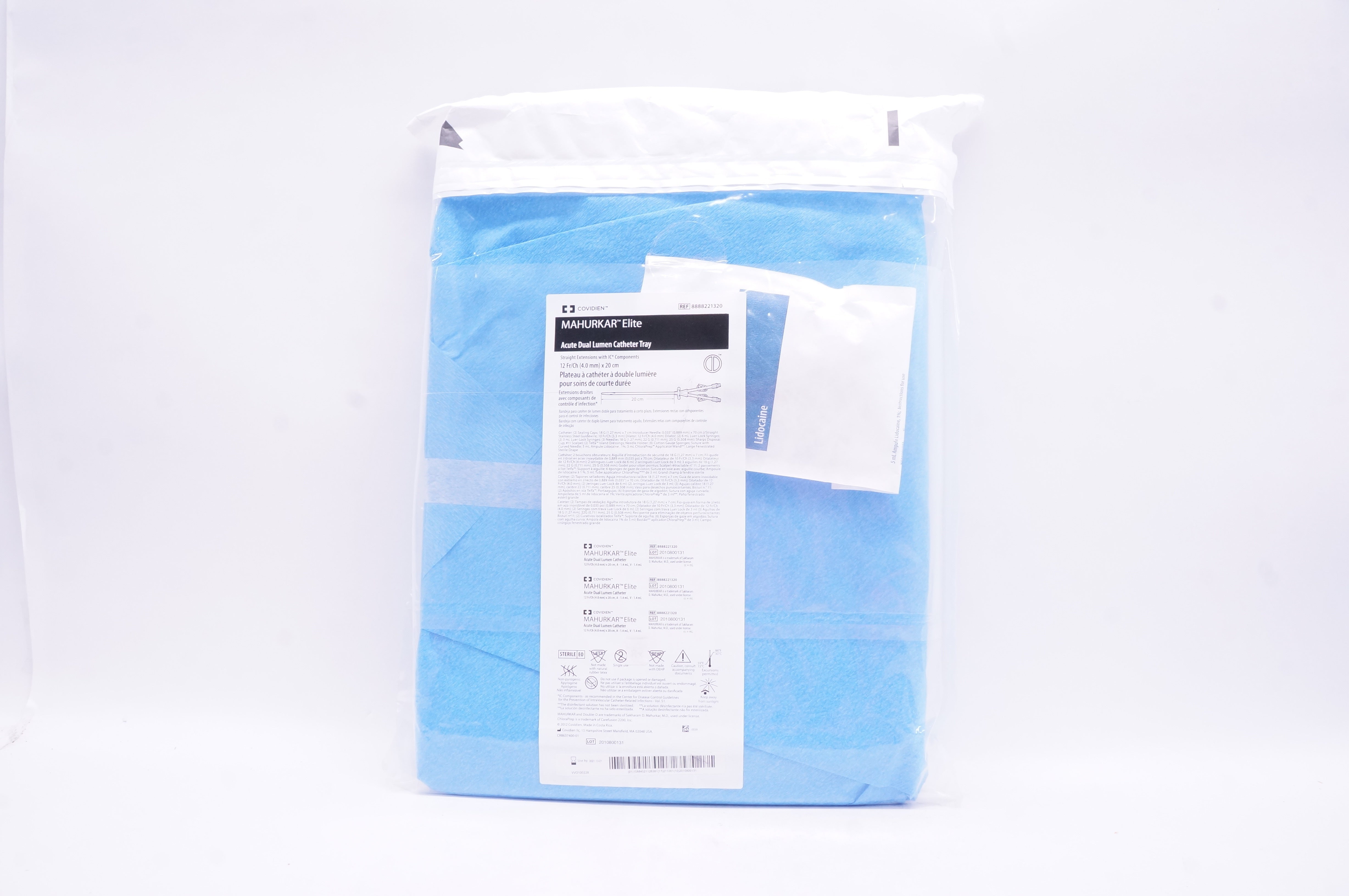 Covidien 8888221320 Acute Dual Lumen Cath Tray 12Fr x 20cm