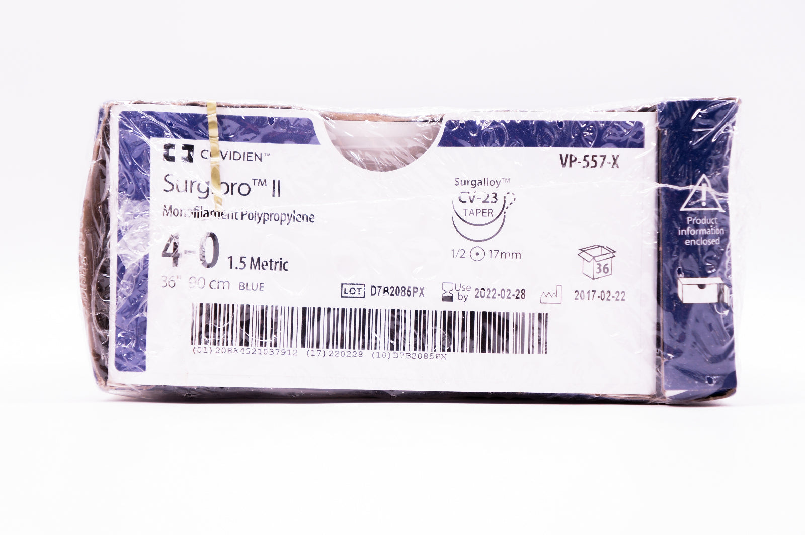 Covidien VP-557-X 4-0 Surgopro II, CV-23 Taper, 1/2 17mm, 36inch - Box of 36