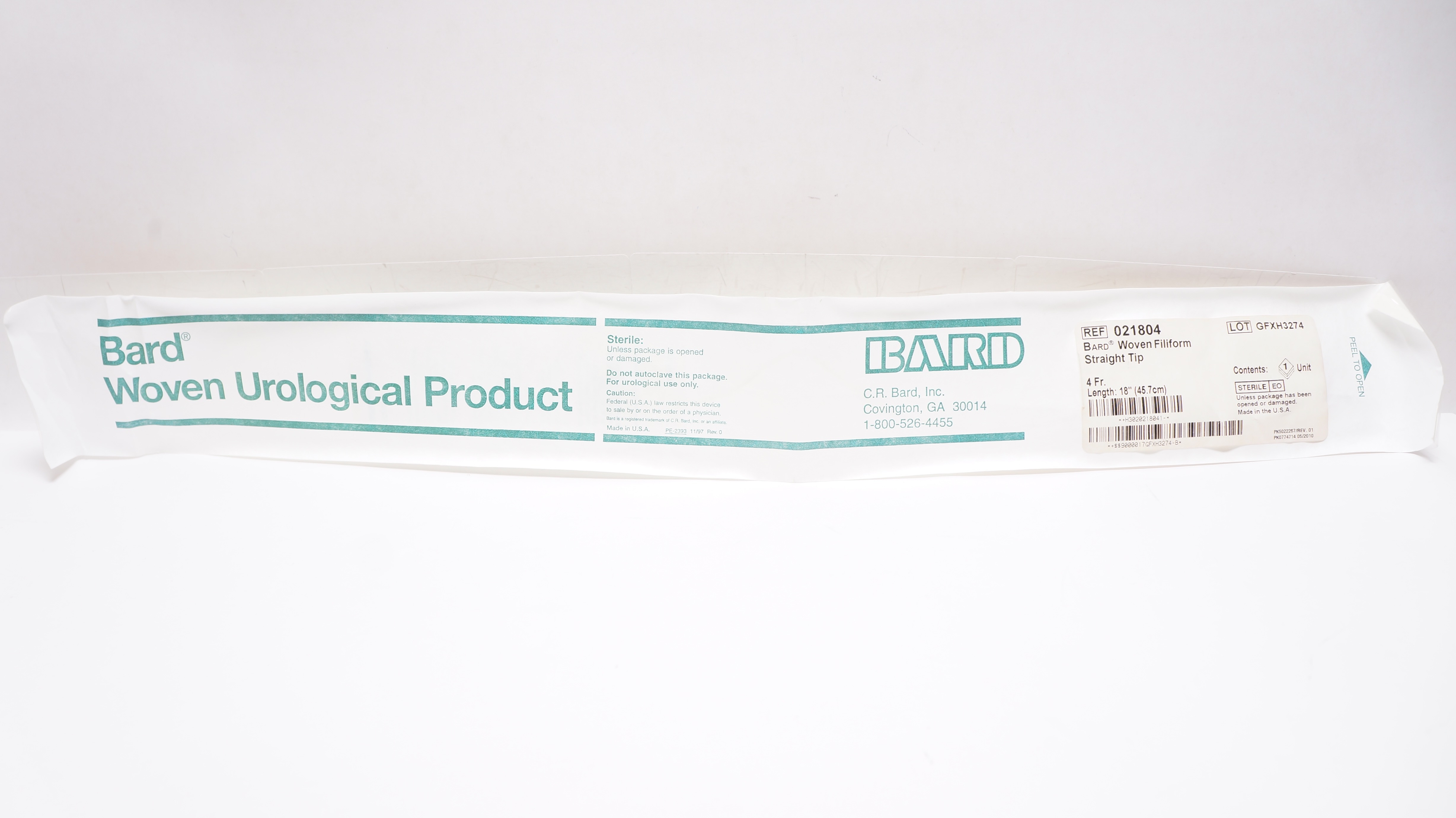 Bard 021804 Woven Filiform Straight Tip, 4Fr., Length 18inch