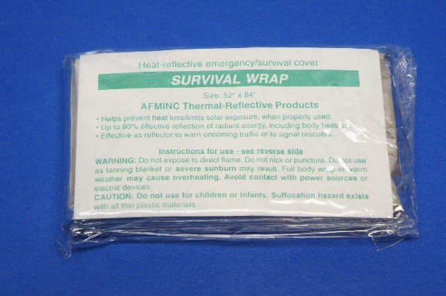 Survival Wrap Size 52in. x 84in. AFMINC Thermal-Reflective Products