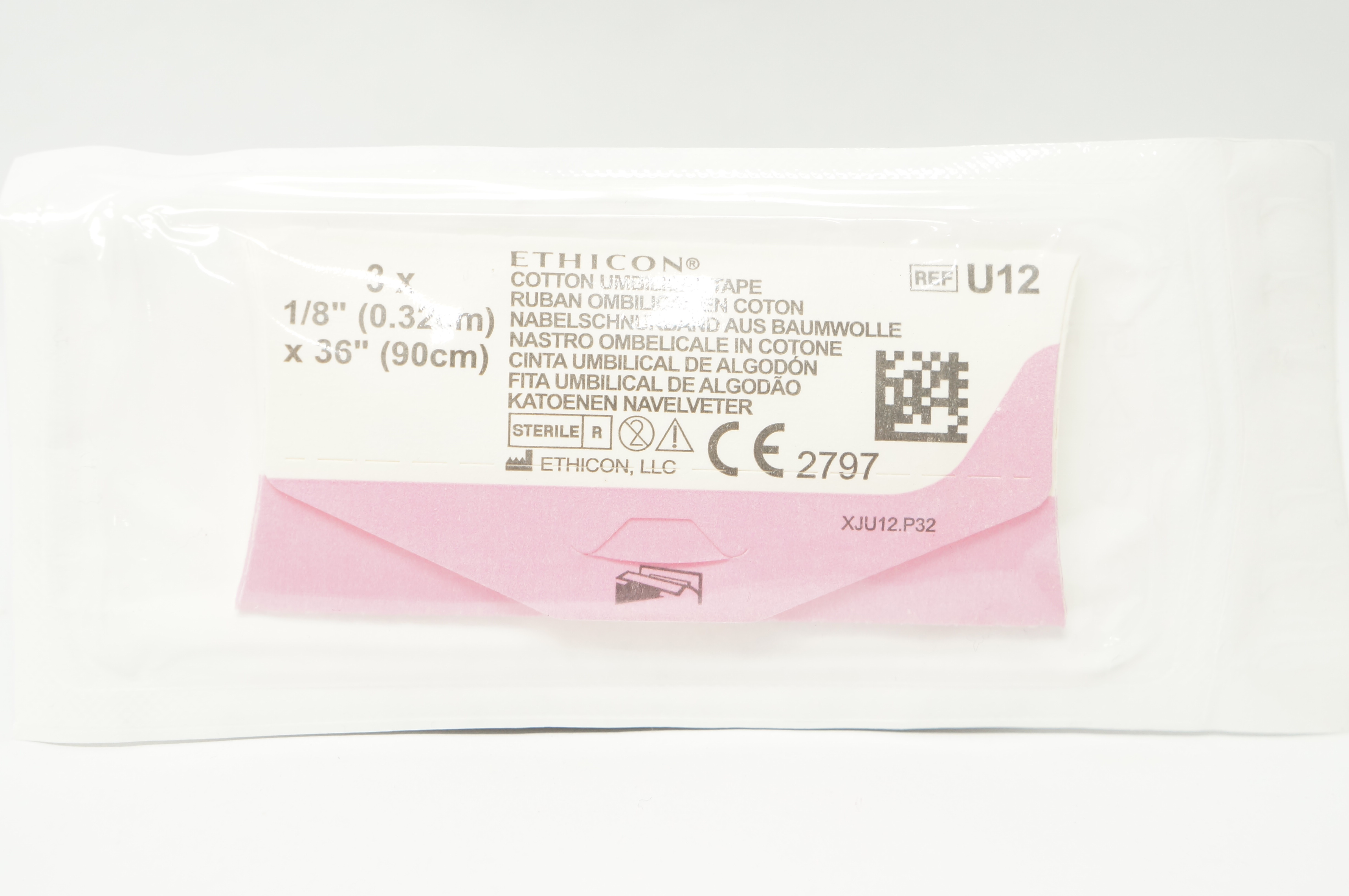 Ethicon U12 Cotton Umbilical Tape 1/8inch x 36inch