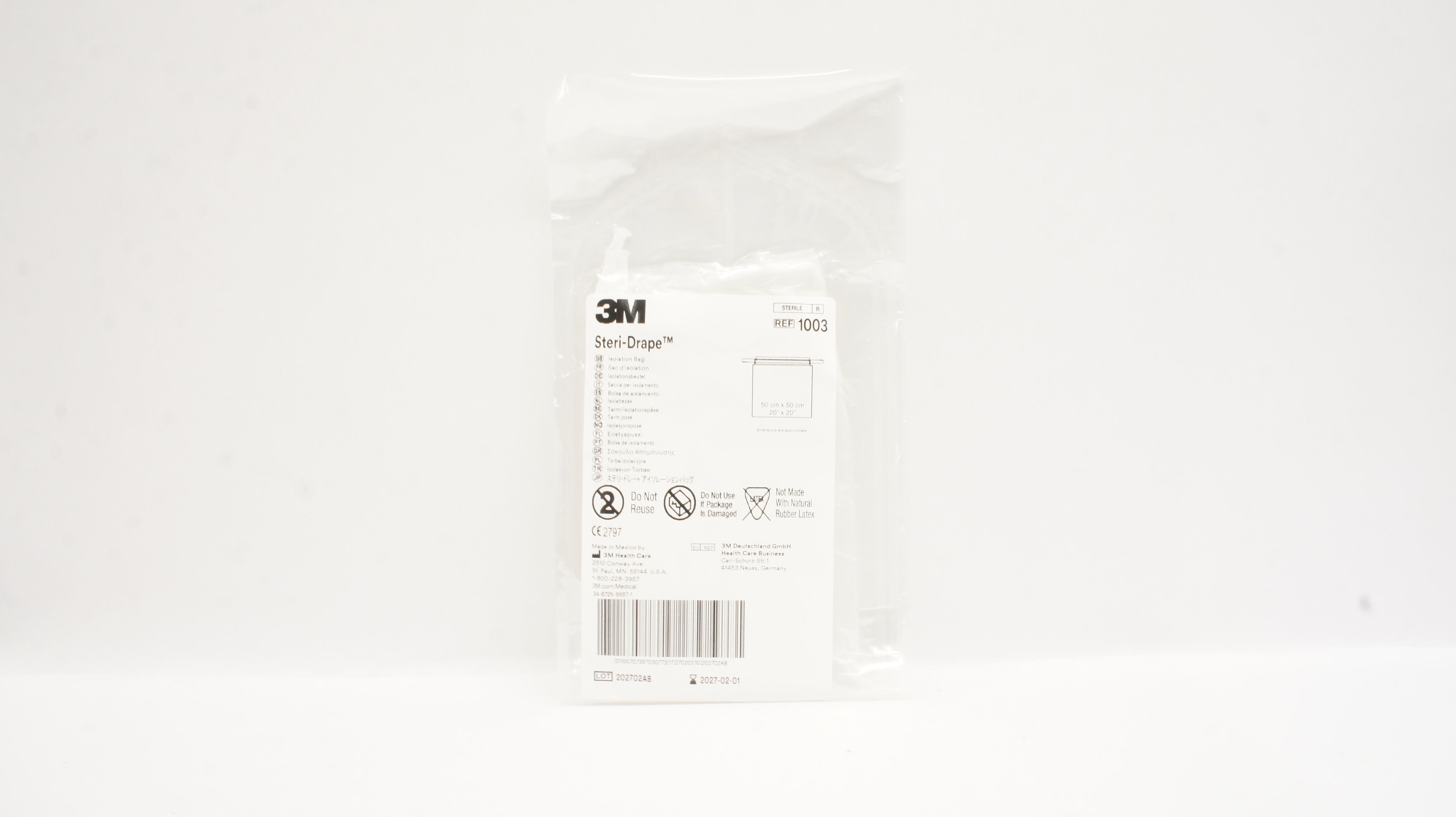 3M 1003 Steri-Drape Isolation Bag 20inch x 20inch