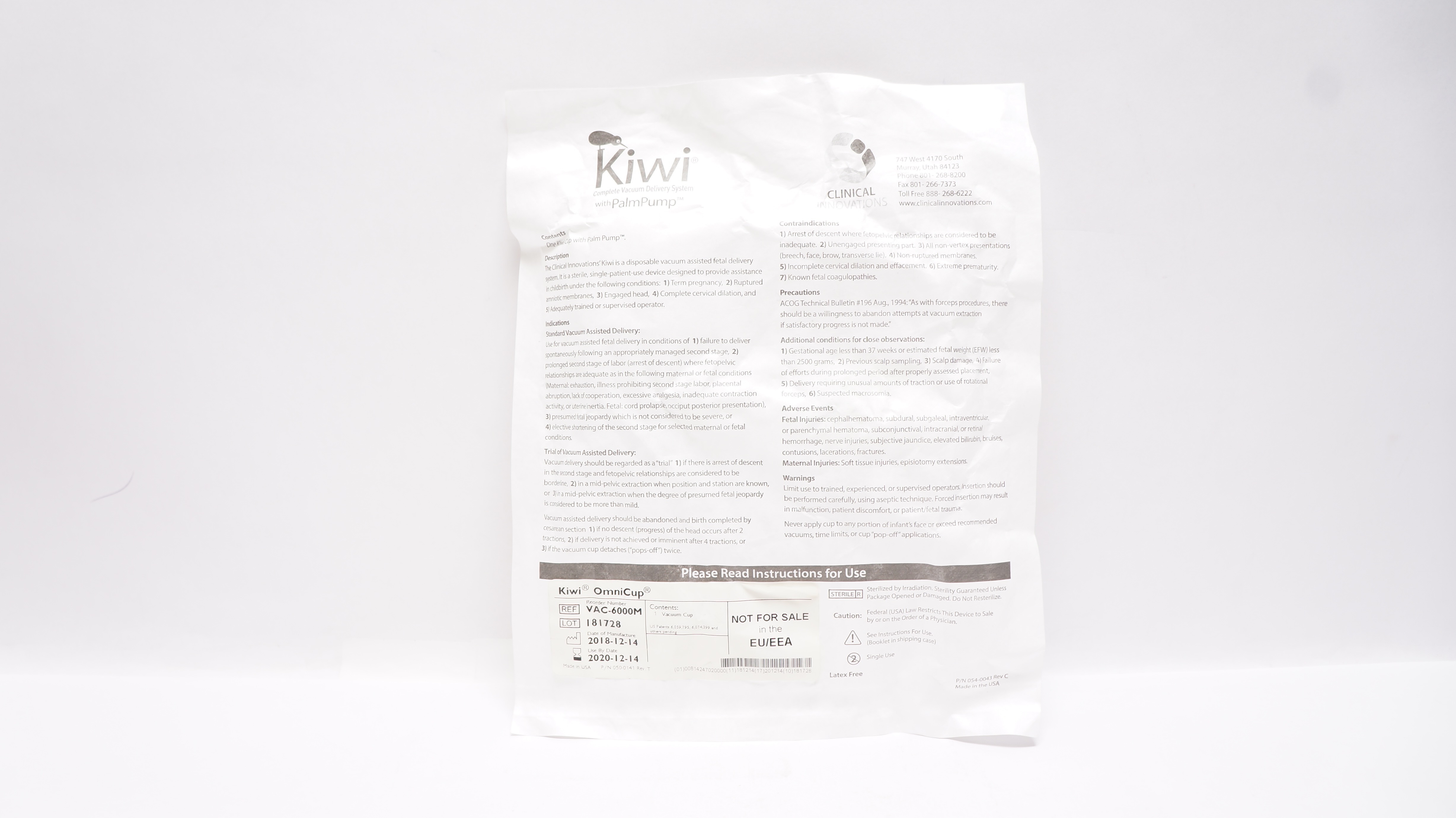 Clinical Innovations VAC-6000M Kiwi OmniCup Vacuum Delivery System w/PalmPump(x)