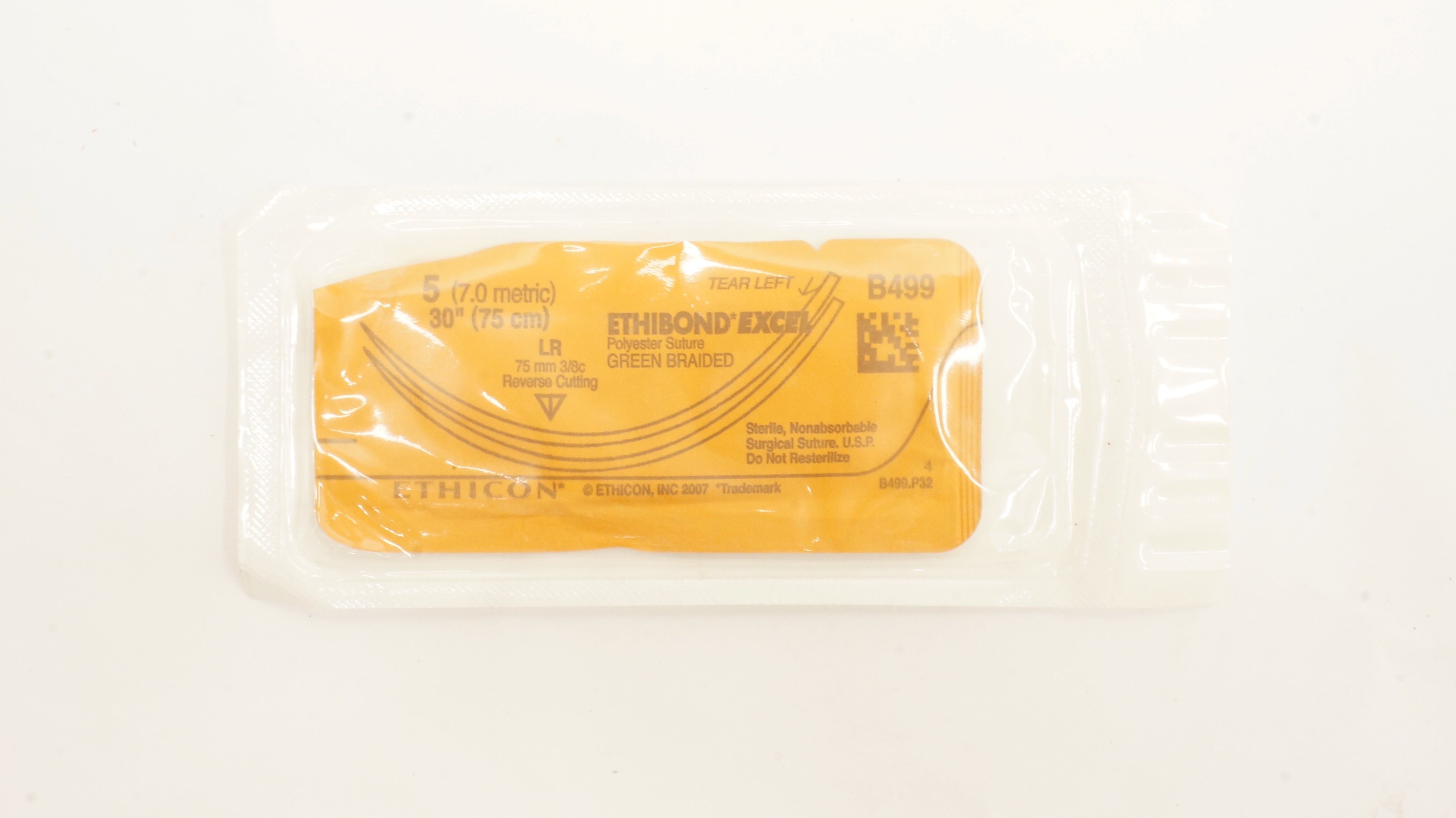 Ethicon B499 5 ETHIBOND EXCEL Stre LR 75mm 3/8c Reverse Cutting, 30inch (x)