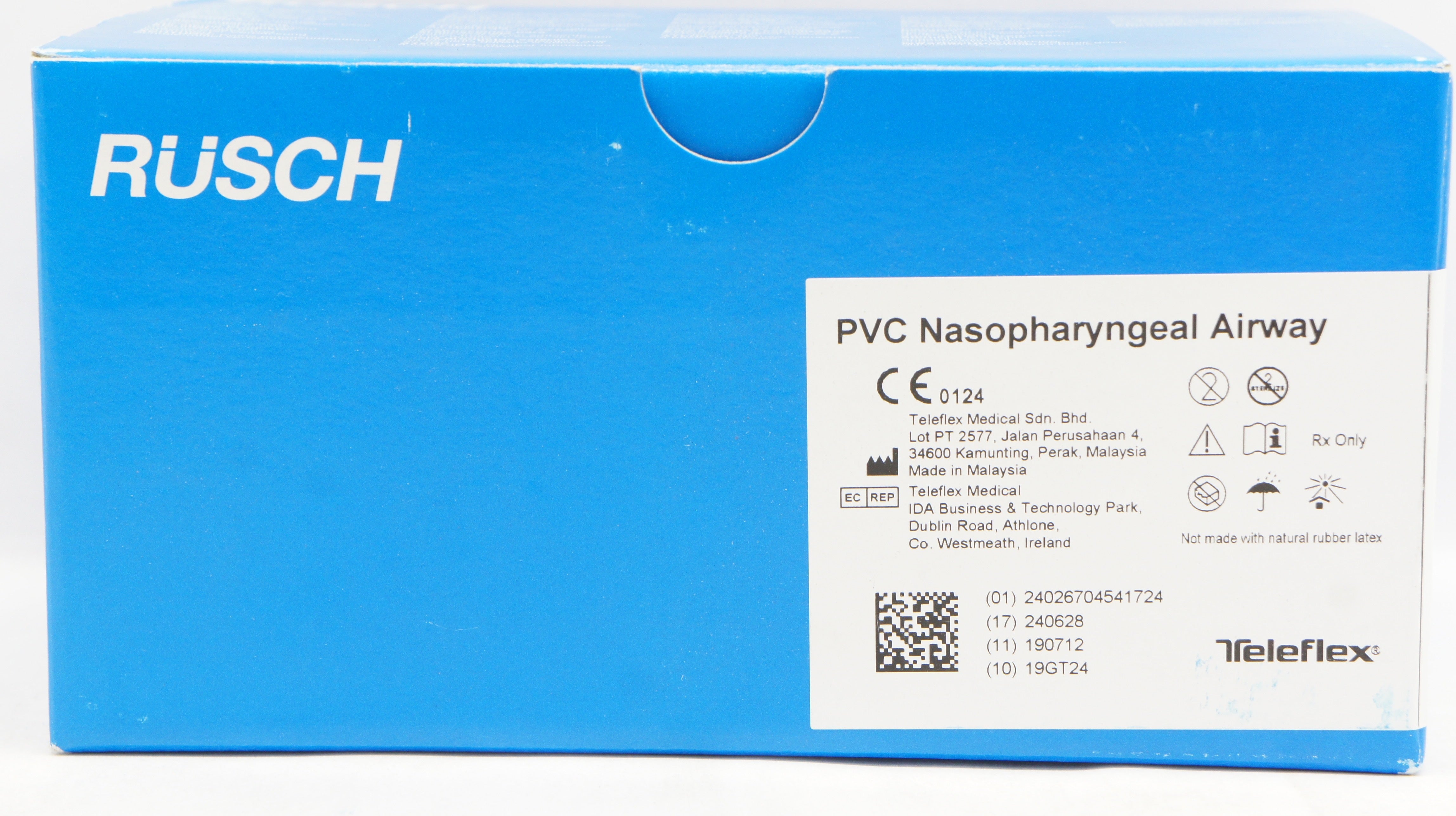 Teleflex 123324 Rusch PVC Nasopharyngeal Airway 24Fr. x 8.0 x 6.0mm - Box of 10