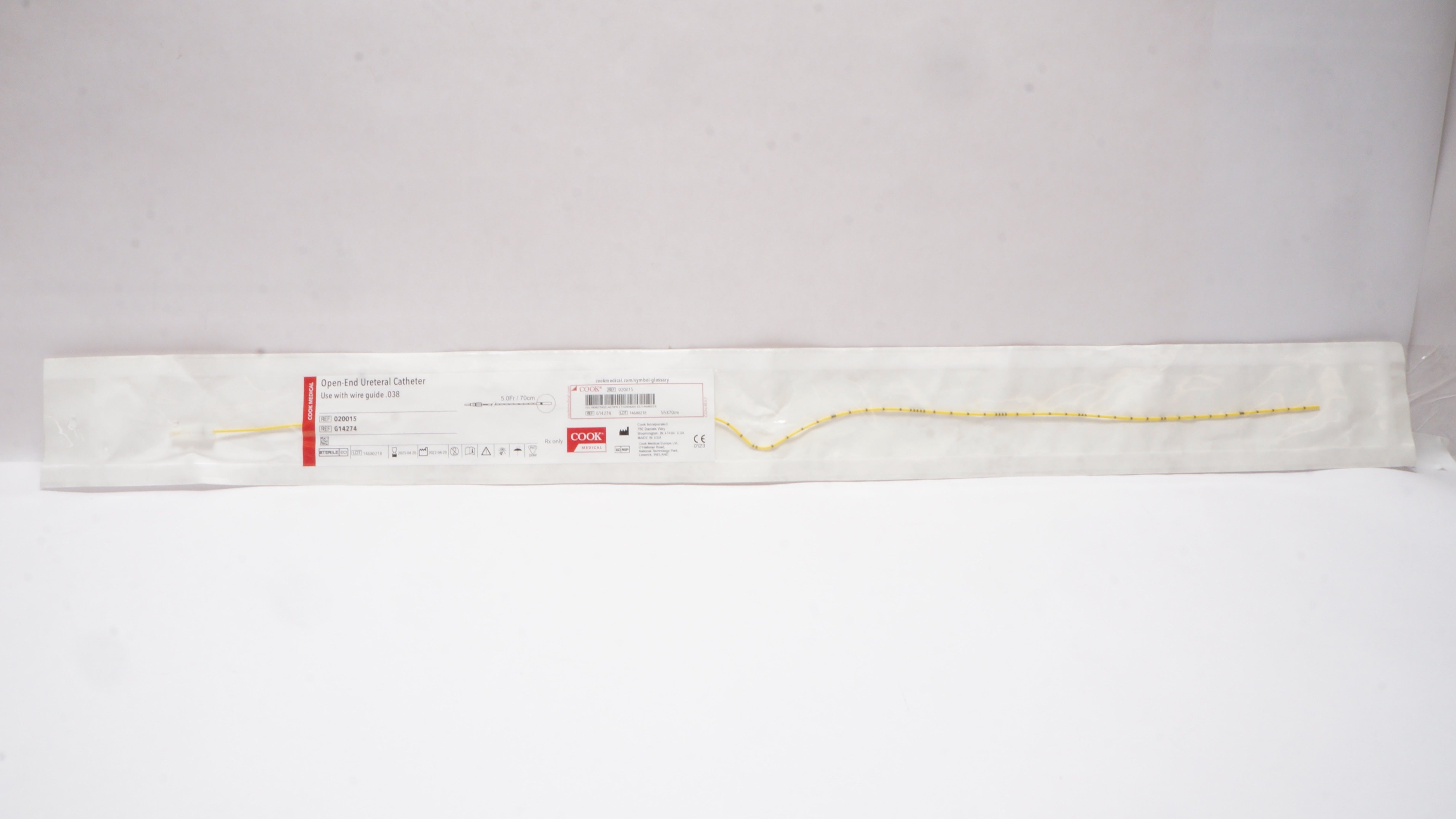 Cook Medical G14274 Open-End Ureteral Cath. 5.0Fr x 70cm