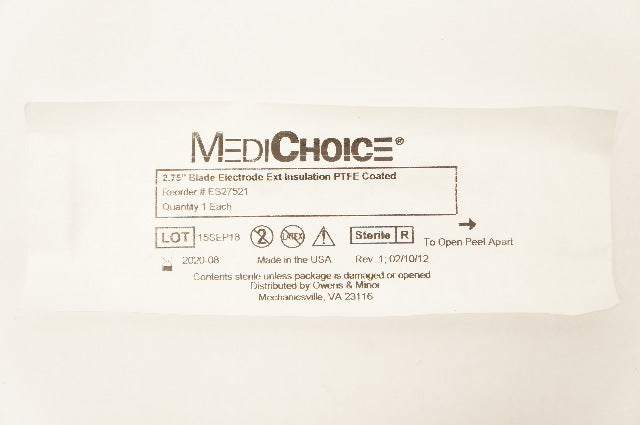 MediChoice ES27521 Blade Electrode Ext Insulation PTFE Coated (x)