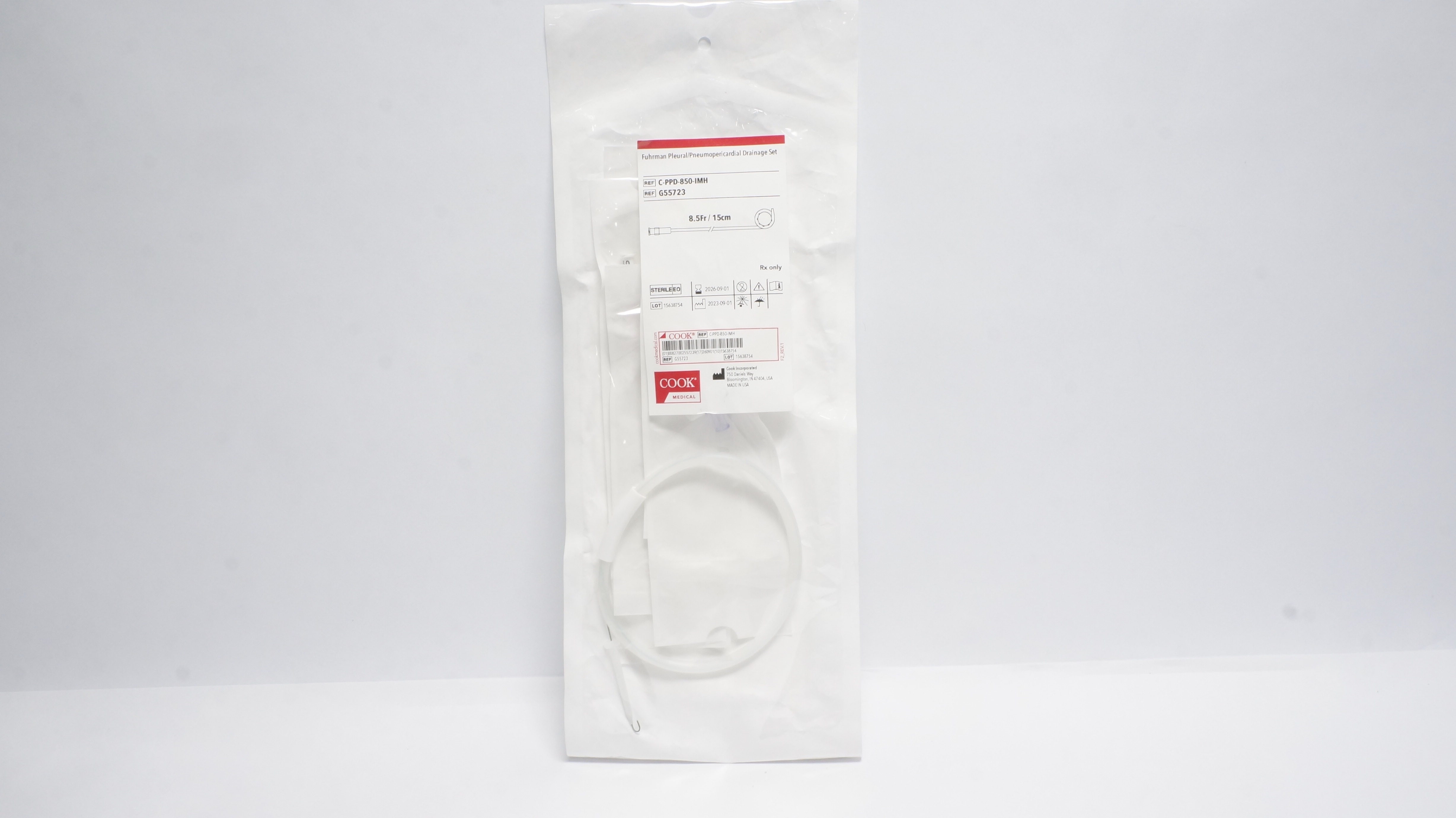 Cook Medical G55723 Fuhrman Pleural/Pneumopericardial Drainage Set 8.5Fr/15cm