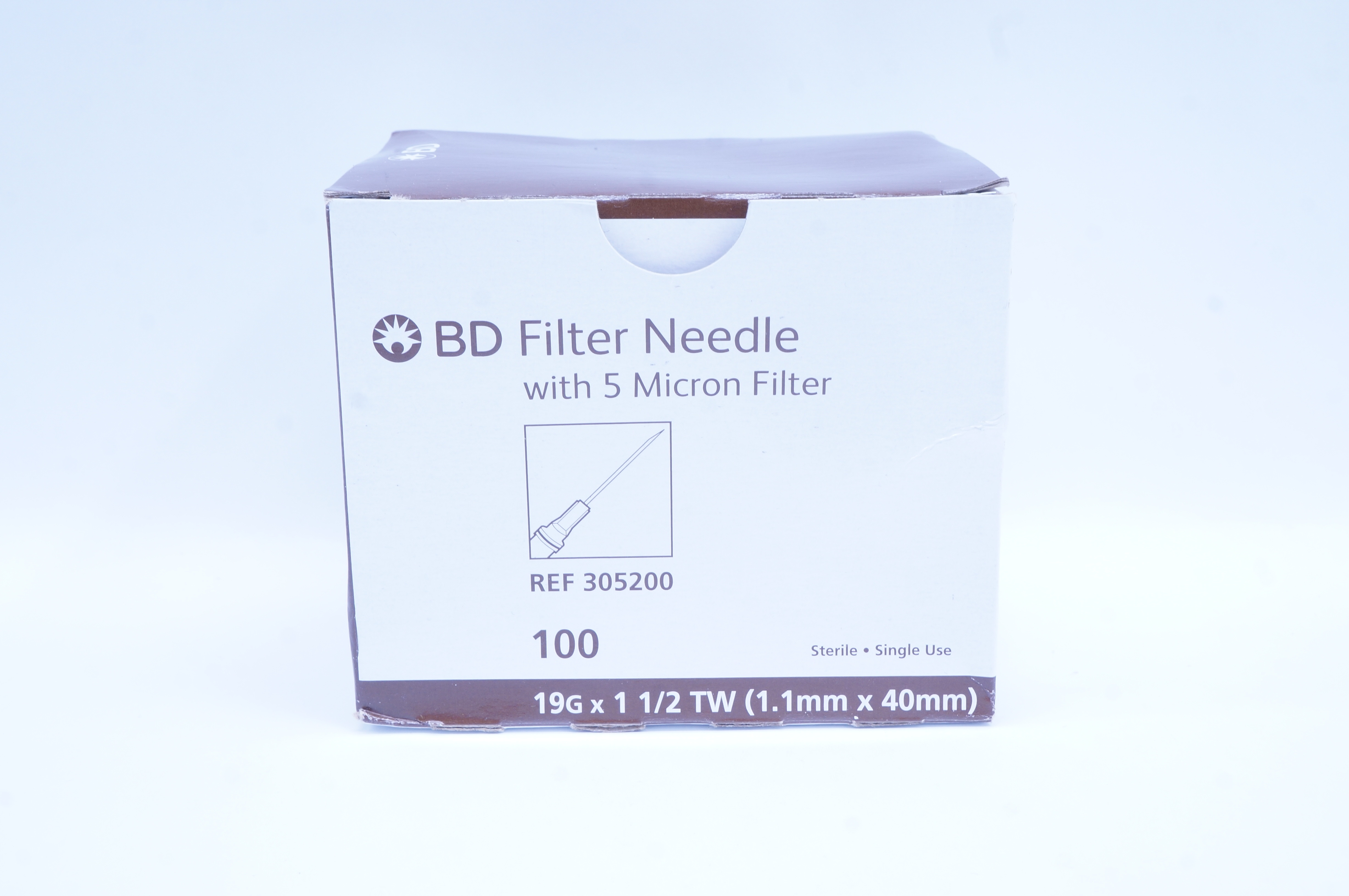 BD 305200 Filter Ndle with 5 Micron Filter 9G x 1-1/2inch - Box of 100