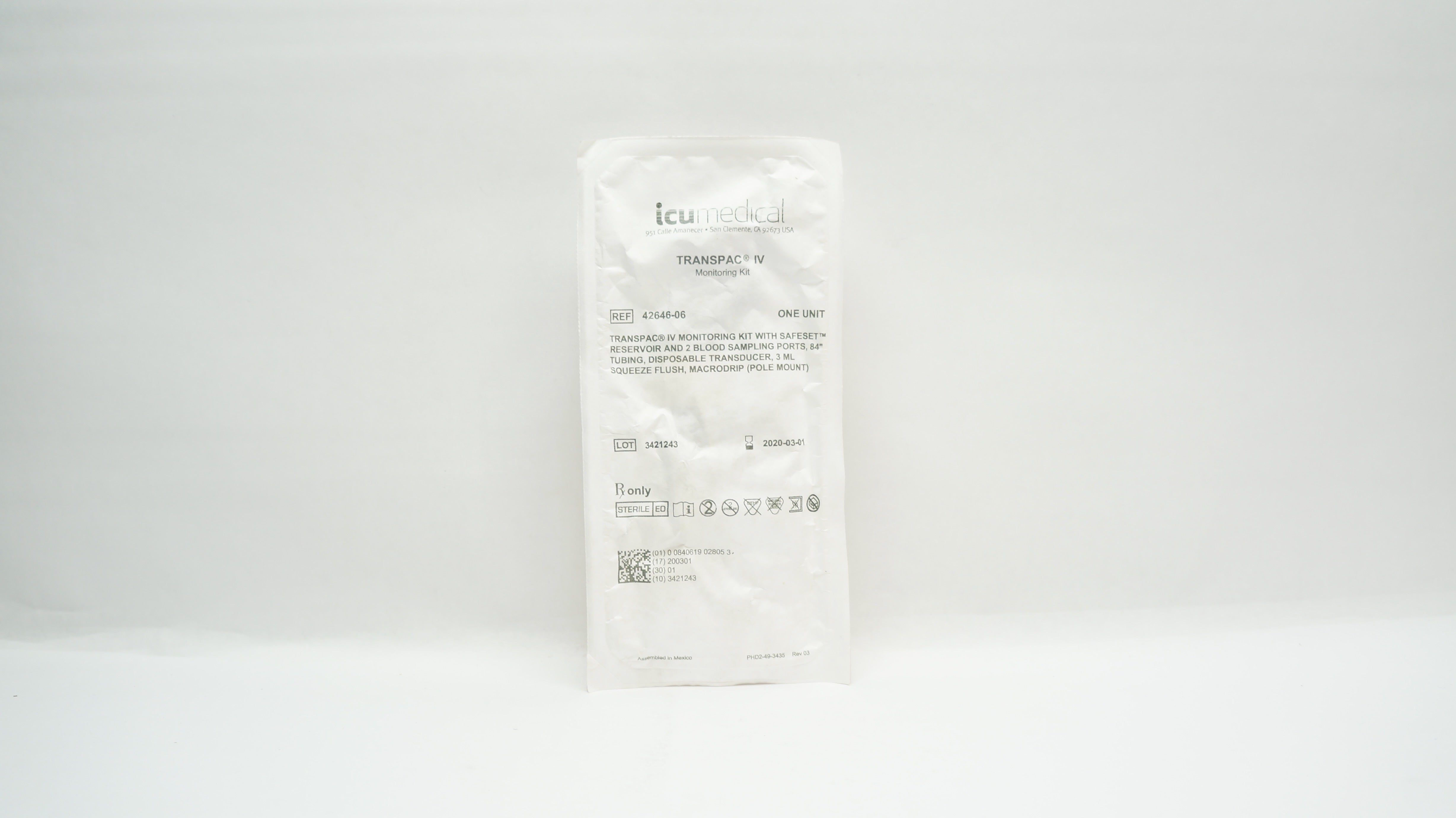 ICU Medical 42646-06 TRANSPAC IV Monitoring Kit (x)