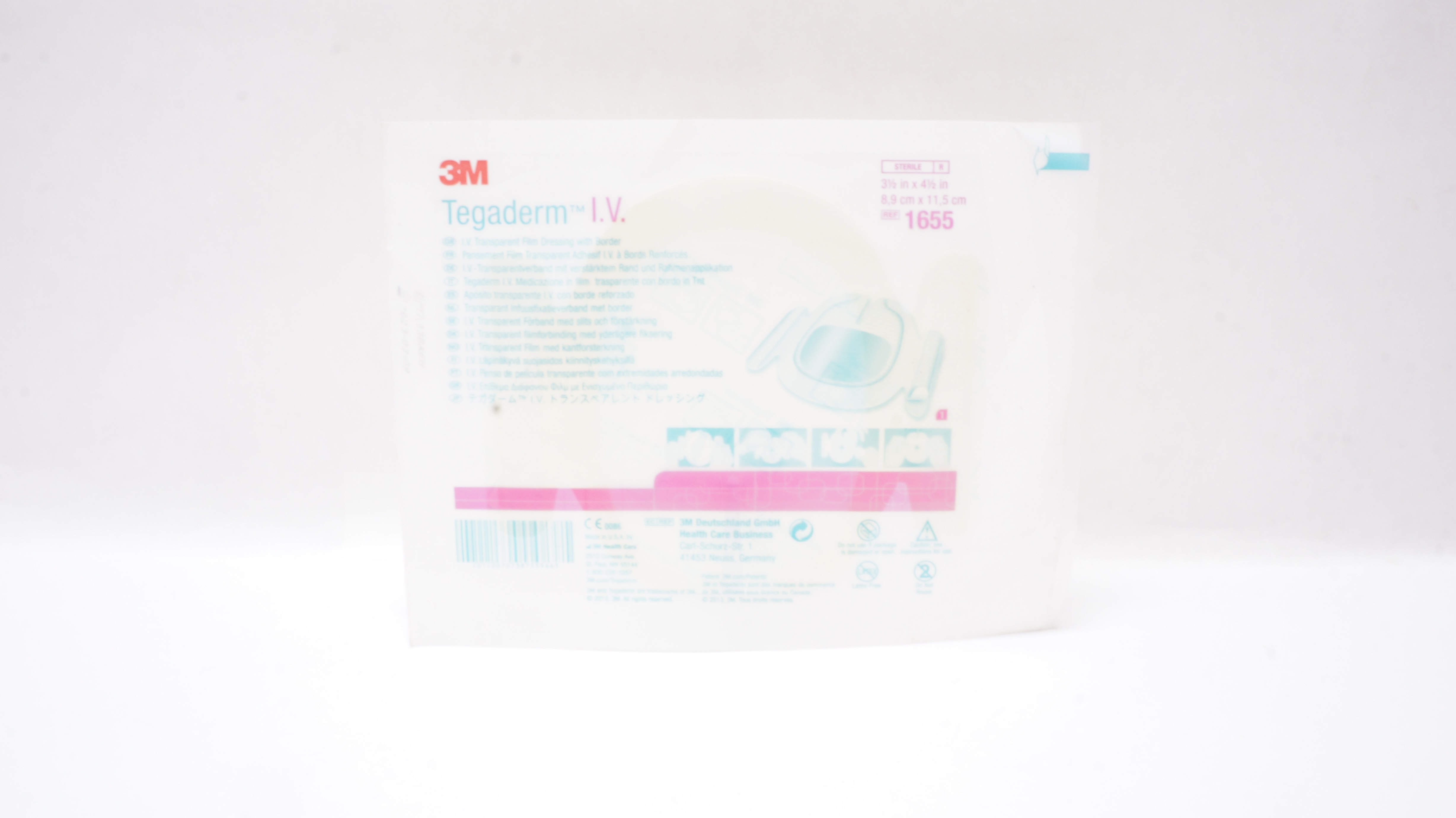 3M 1655 Tegaderm IV Transparent Film Dressing with Border 3-1/2 x 4-1/2inch (x)