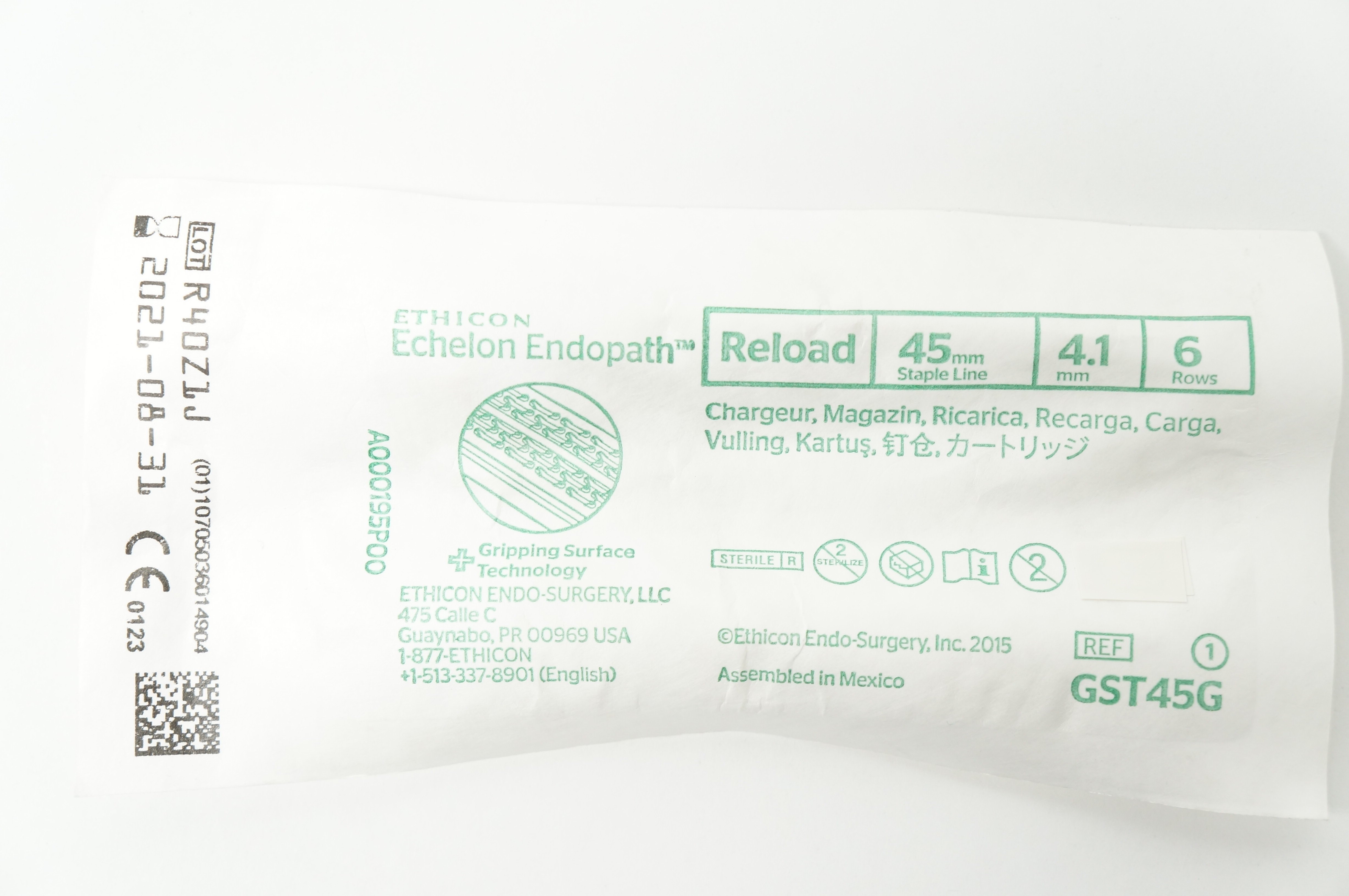 Ethicon GST45G Echelon Endopath Reload 45mm Staple Line 4.1mm 6 Rows (x)