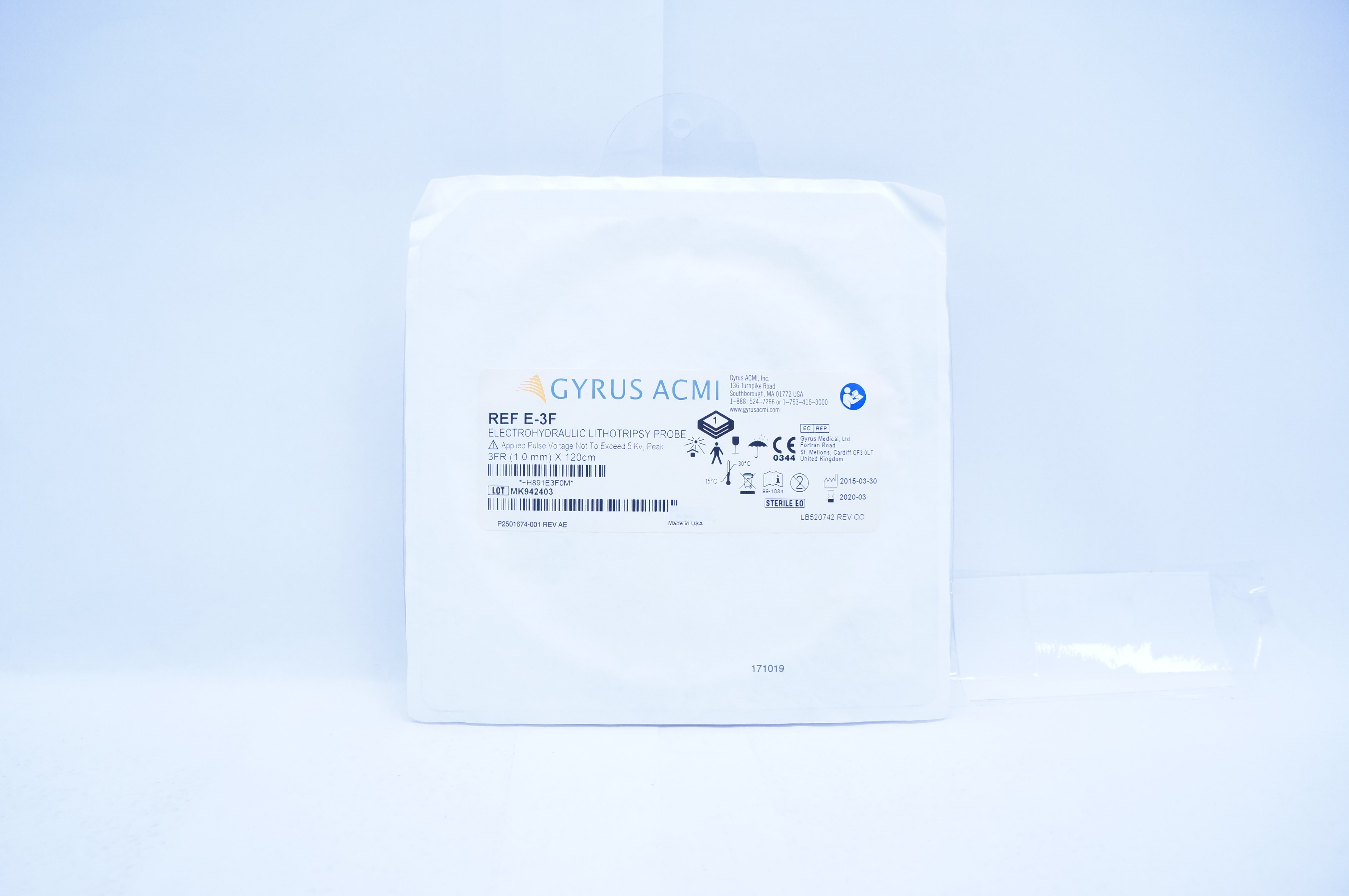 Gyrus ACMI E-3F Electrohydraulic Lithotripsy Probe 3Fr x 120cm (x)