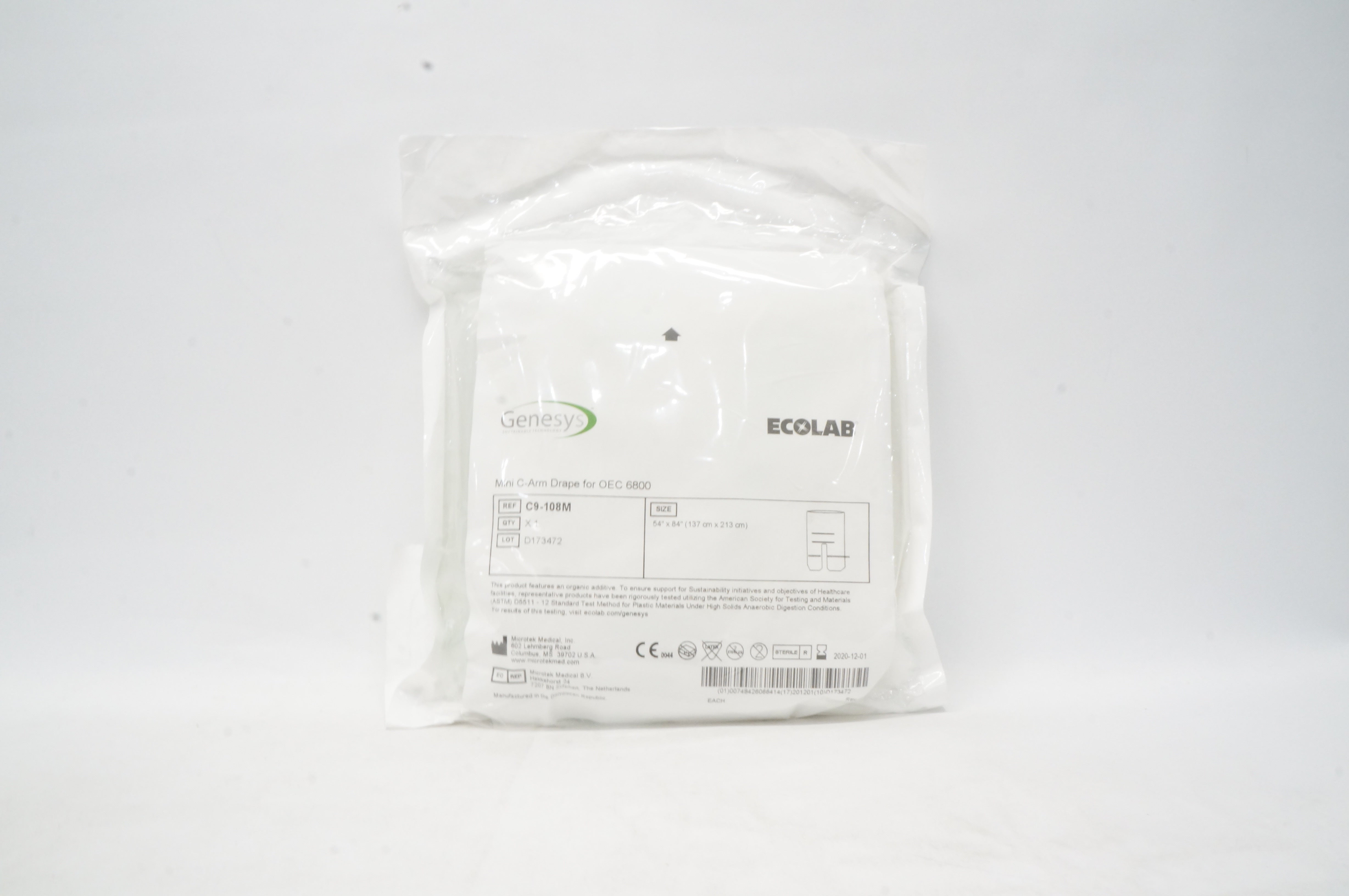 Microtek C9-108M Ecolab Genesys Mini C-Arm Drape for OEC 6800 54 x 84 inch (x)