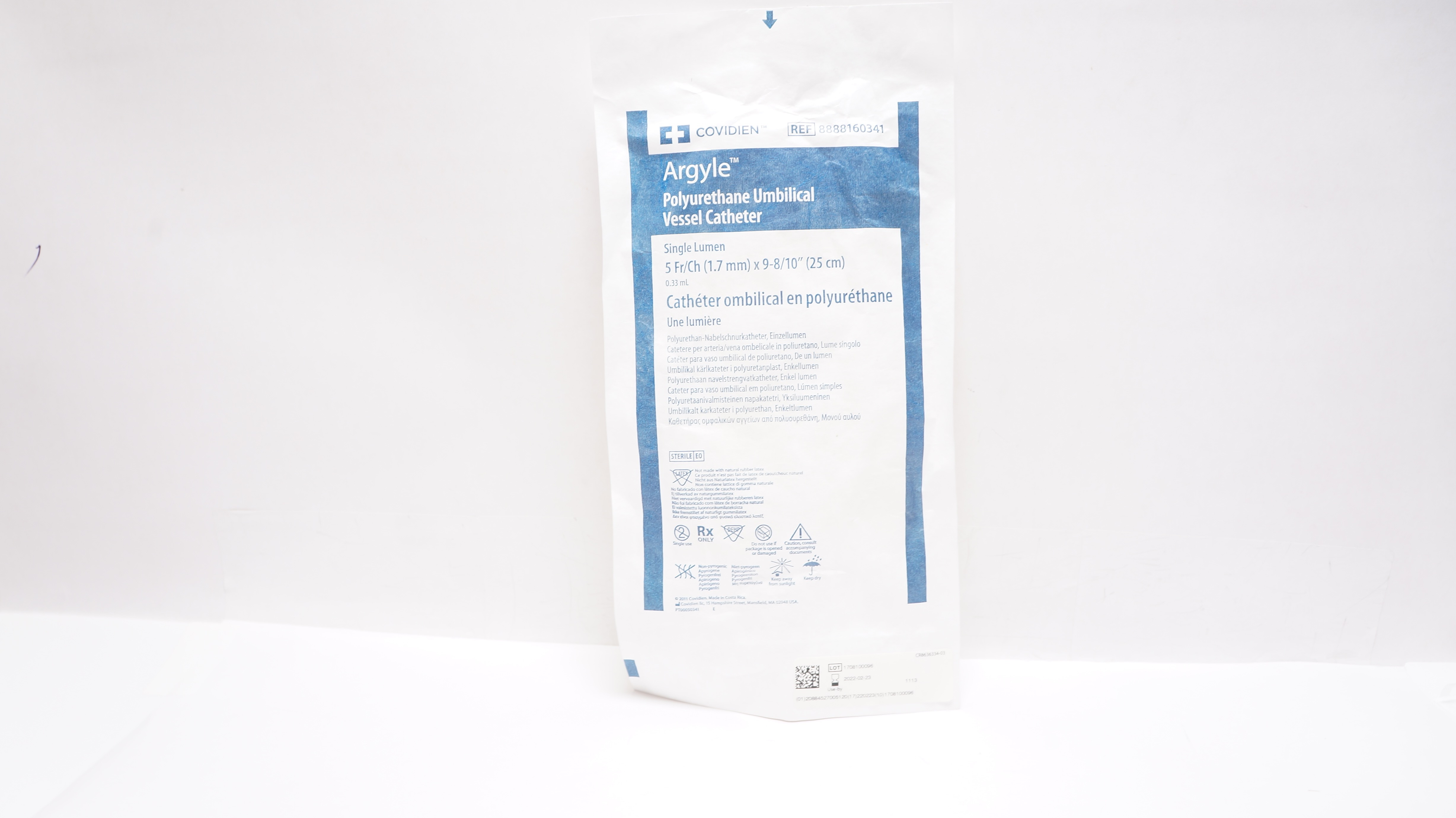 Covidien 8888160341 Argyle Polyurethane Umbilical Vessel Cath. 5Frx9-8/10inch(x)