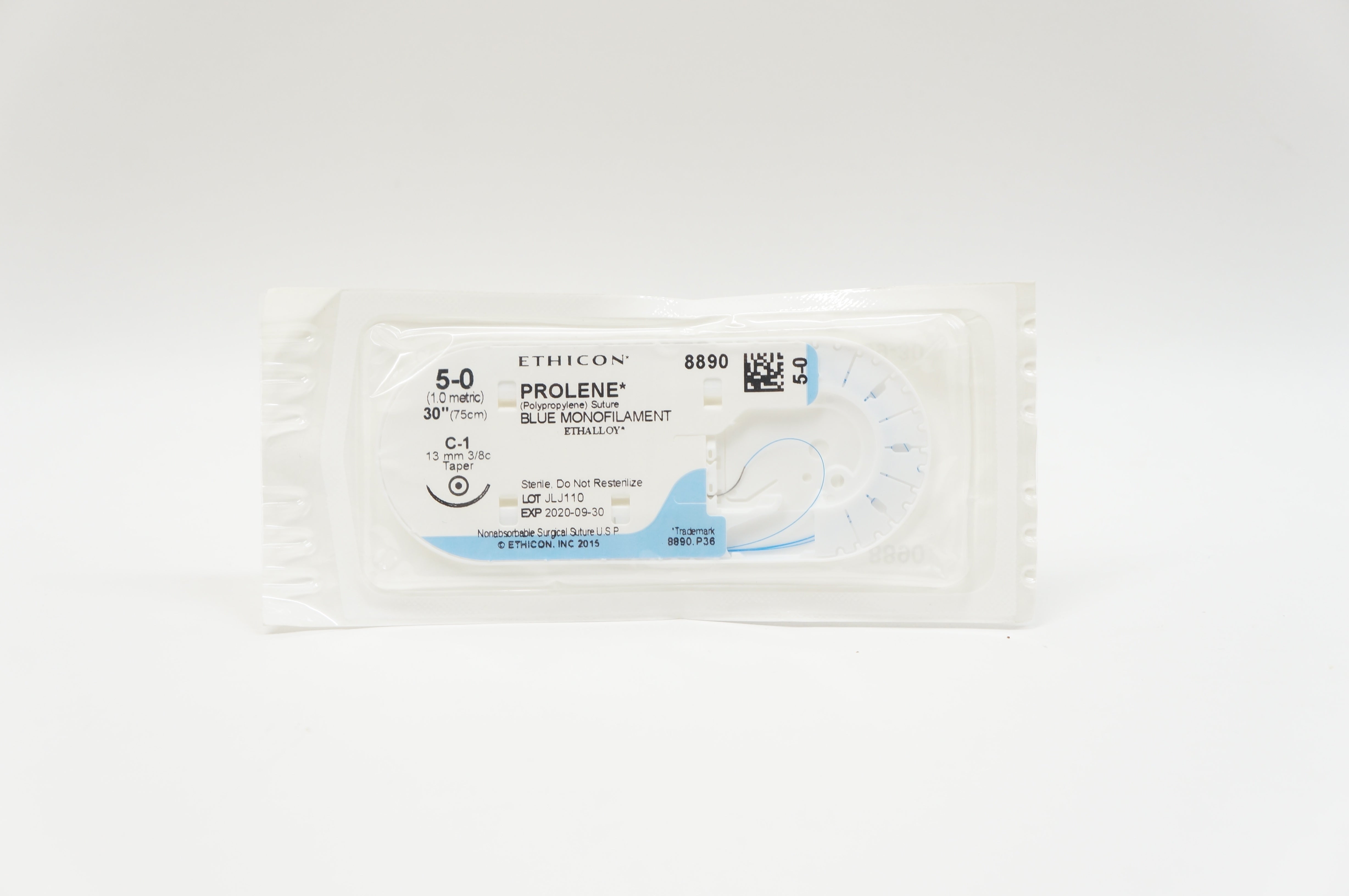 Ethicon 8890 5-0 PROLENE, C-1, 13mm 3/8c Taper, 30inch