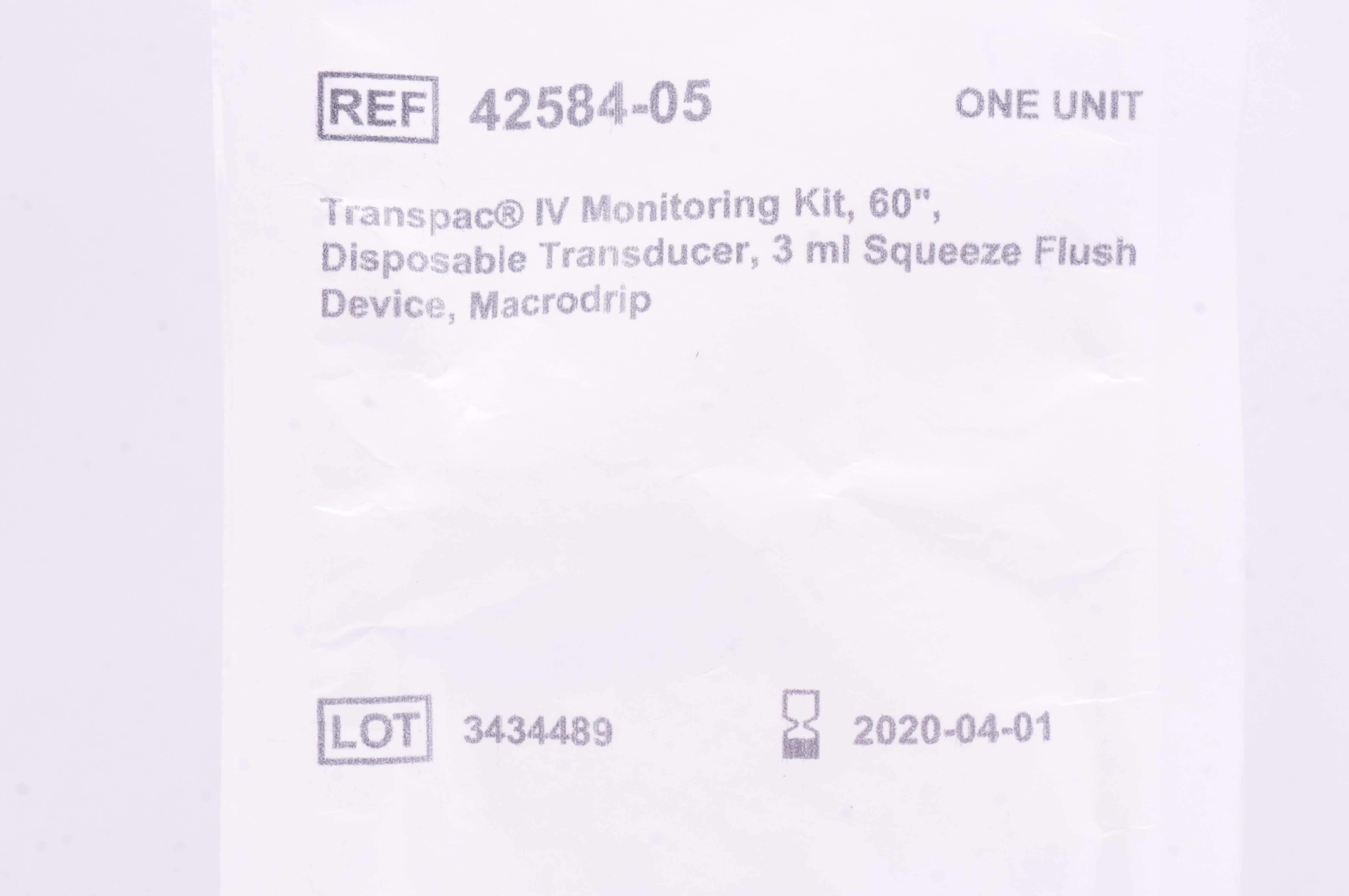 ICU Medical 42584-05 Transpac IV Monitoring Kit 60 inch x 3 ml (x)