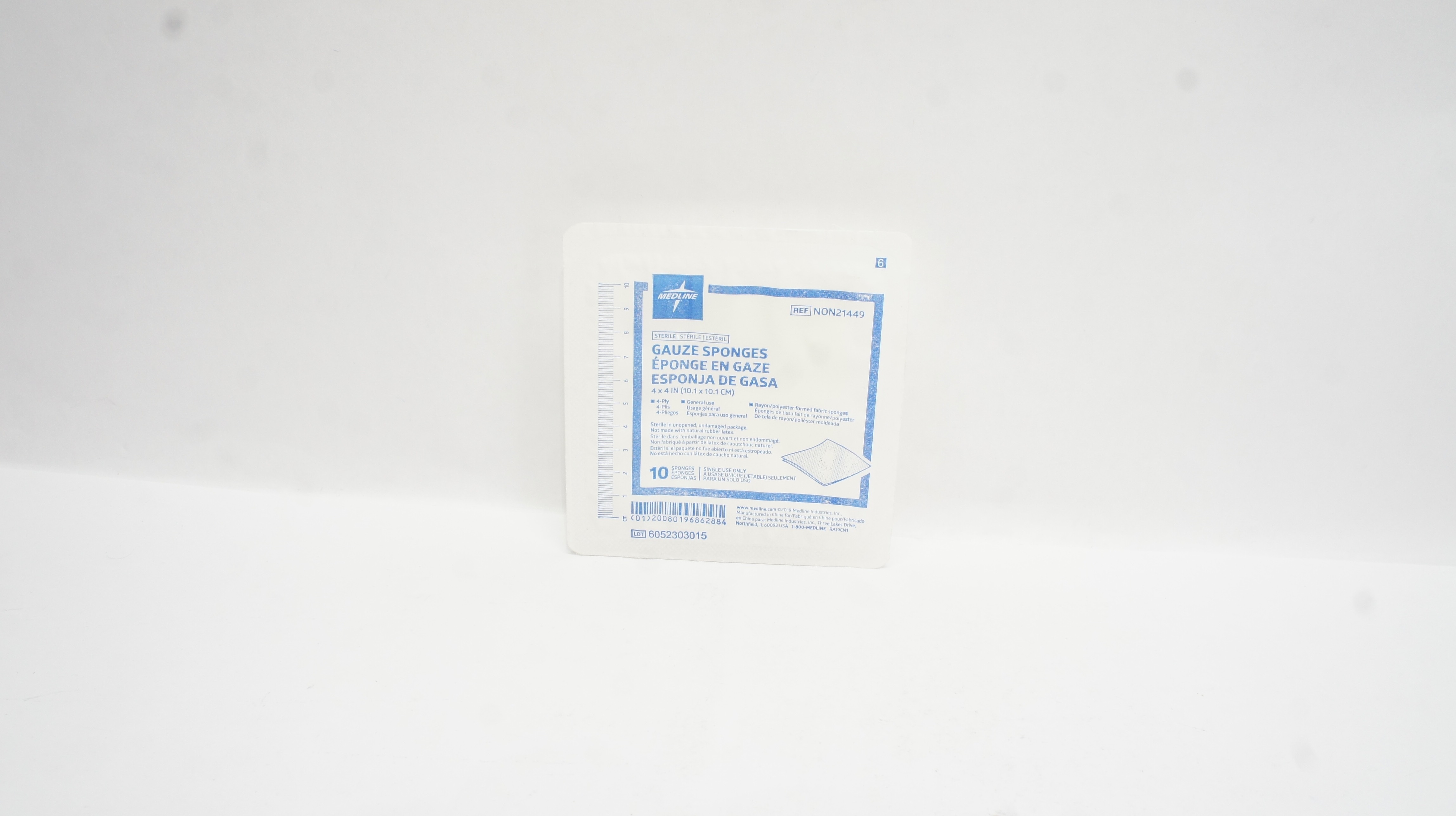 Medline NON21449 Gauze Sponges 4 x 4In, 4-Ply - Pack of 10