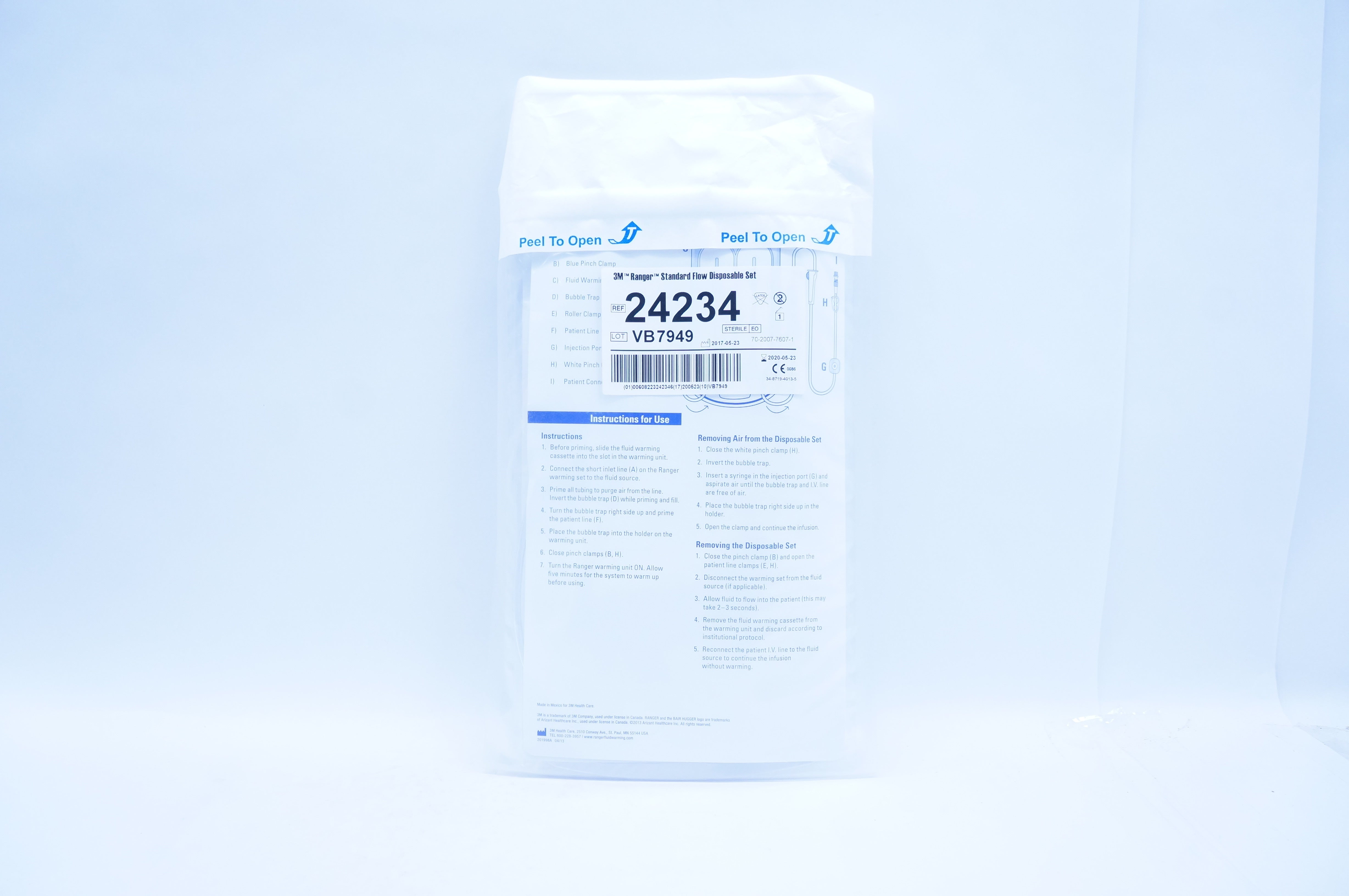 3M 24234 Ranger Standard Flow Disposable Set 150ml/min, Priming Volume 39 ml (x)