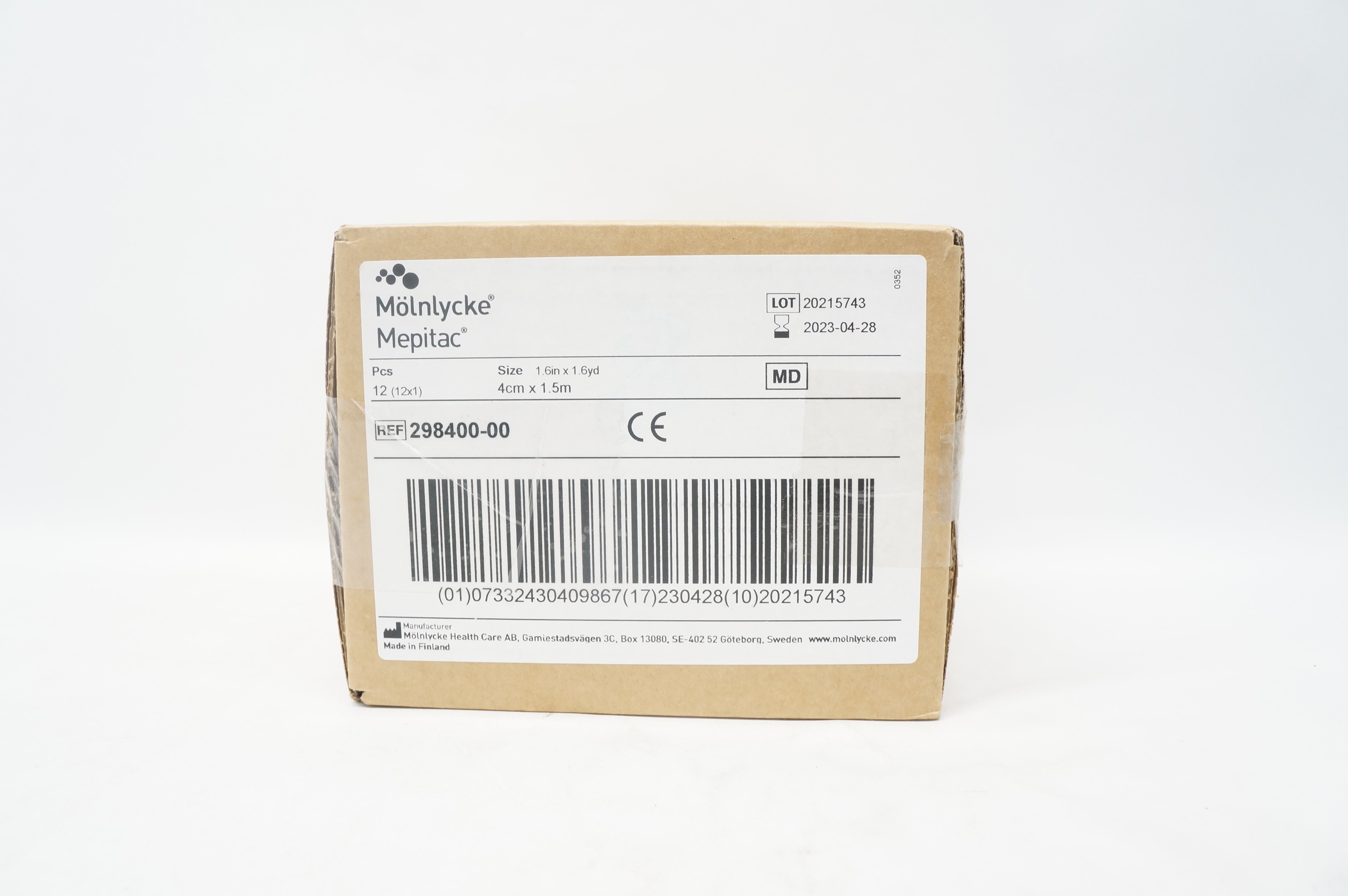 Molnlycke HealthCare 298400-00 Mepitac 1.6inch x 1.6yd - Box of 12