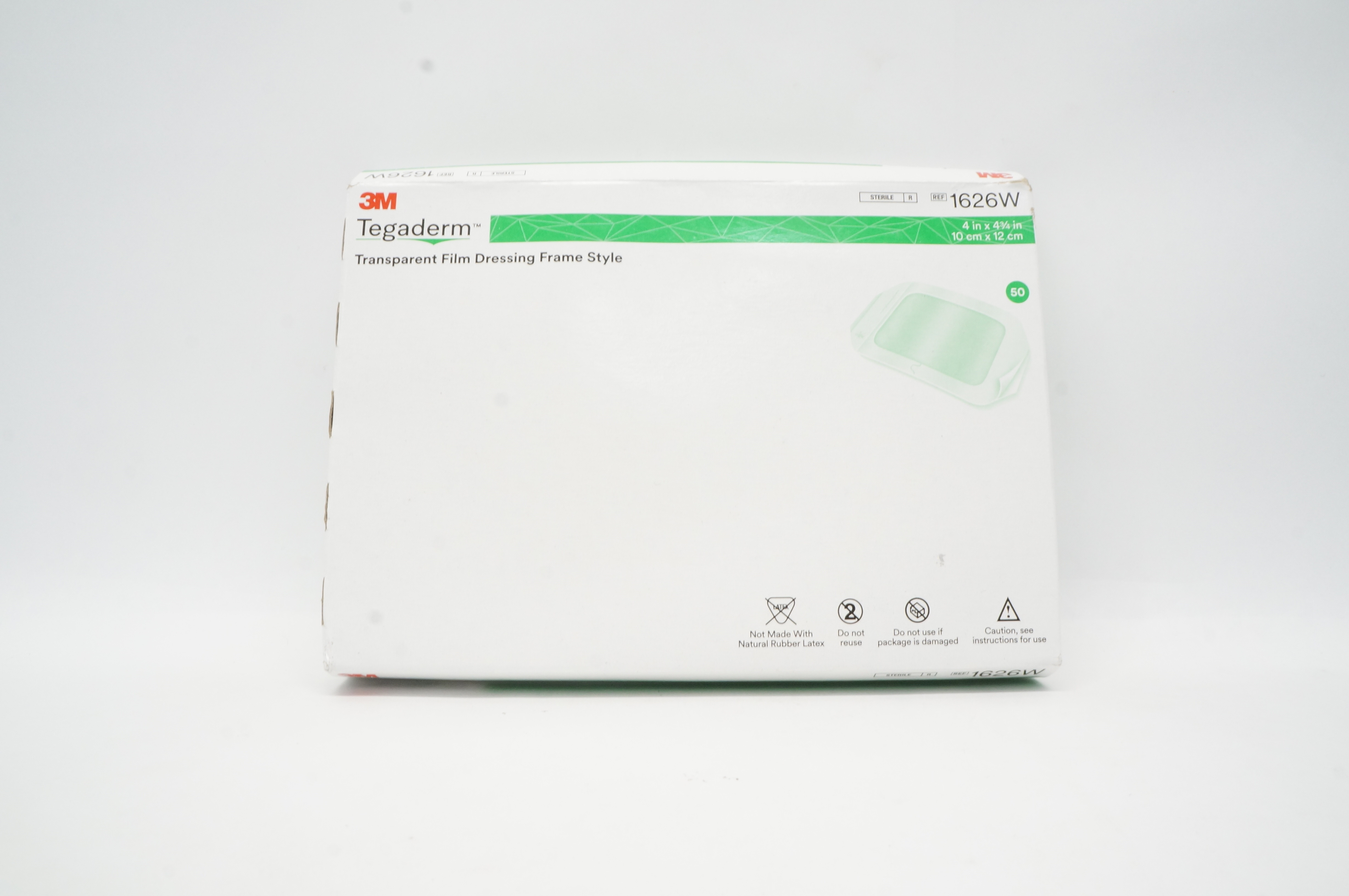 3M 1626W Tegaderm Transparent Film Dressing 4 inch x 4 3/4 inch - Box of 50