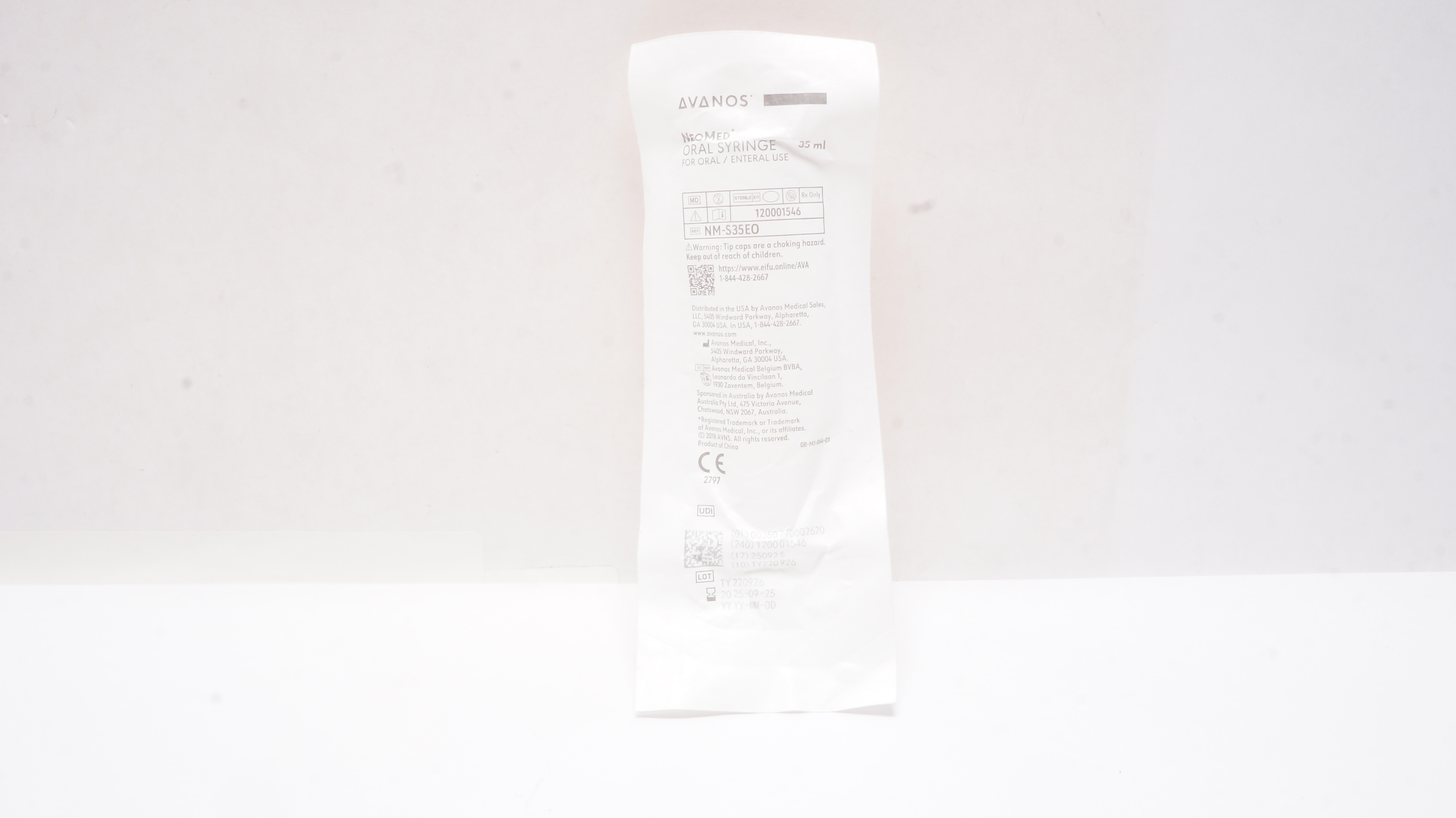 Avanos NM-S35EO NeoMed Oral Syringe for Oral/Enteral Use 35mL