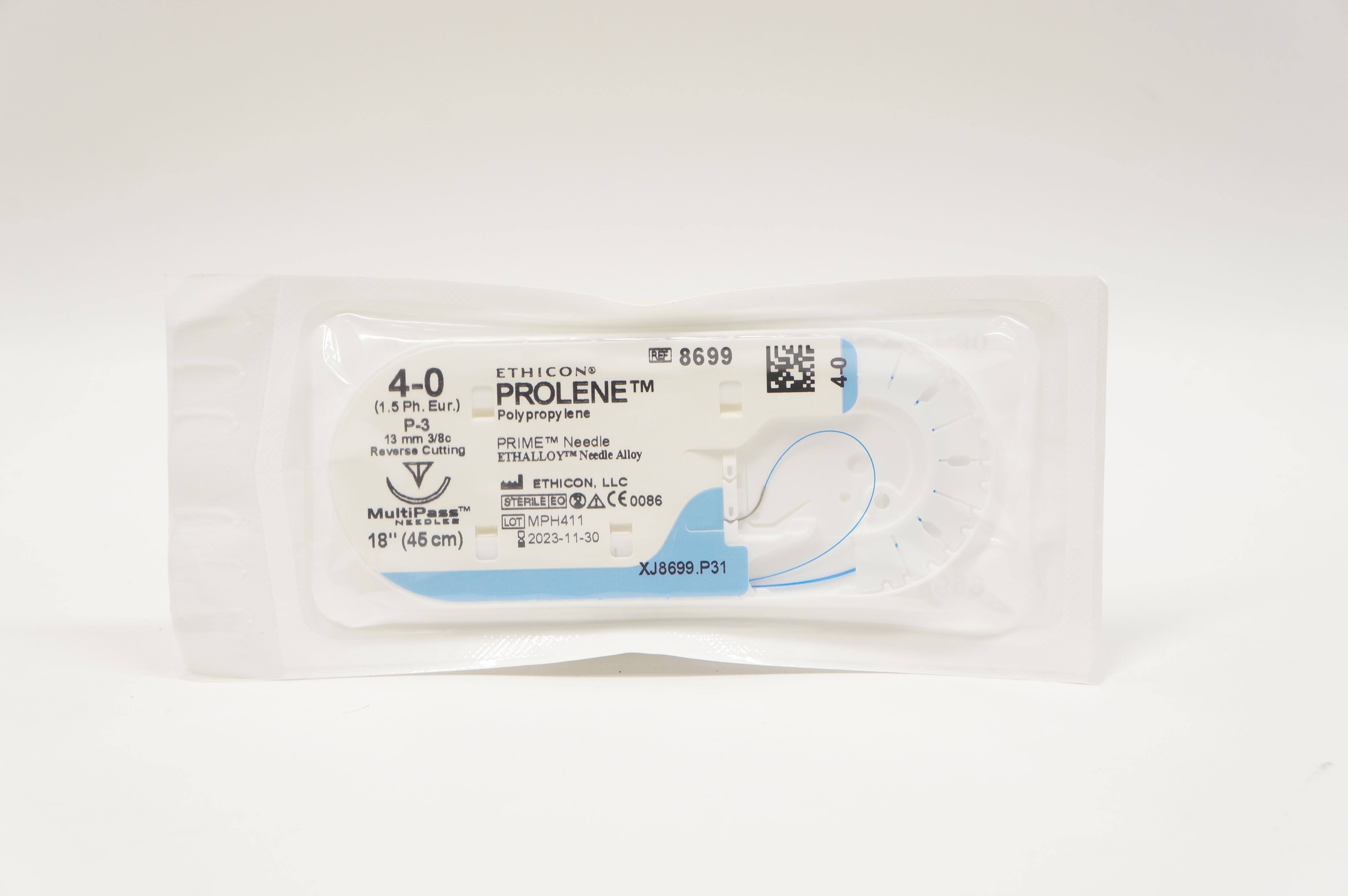 Ethicon 8699 4-0 PROLENE Stre P-3 13mm 3/8c Reverse Cutting, 18inch (x)