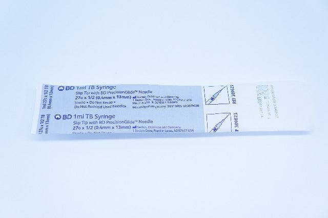 BD 309623 1ml TB Syringe Slip Tip with BD PrecisionGlide Ndle 27G x 1/2