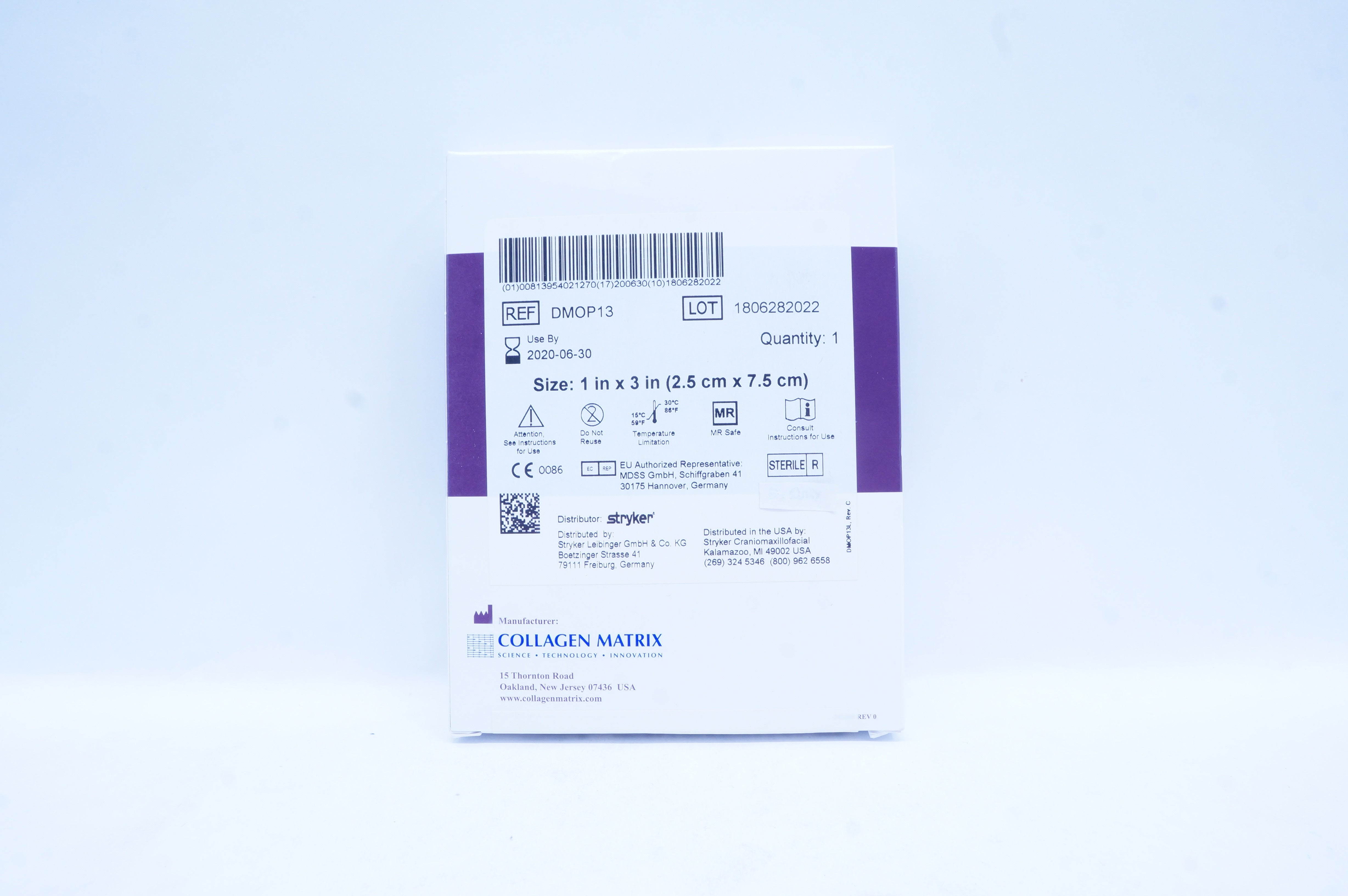 Collagen Matrix DMOP13 Stryker DuraMatrix-Onlay Plus Collagen 1in x 3in (x)