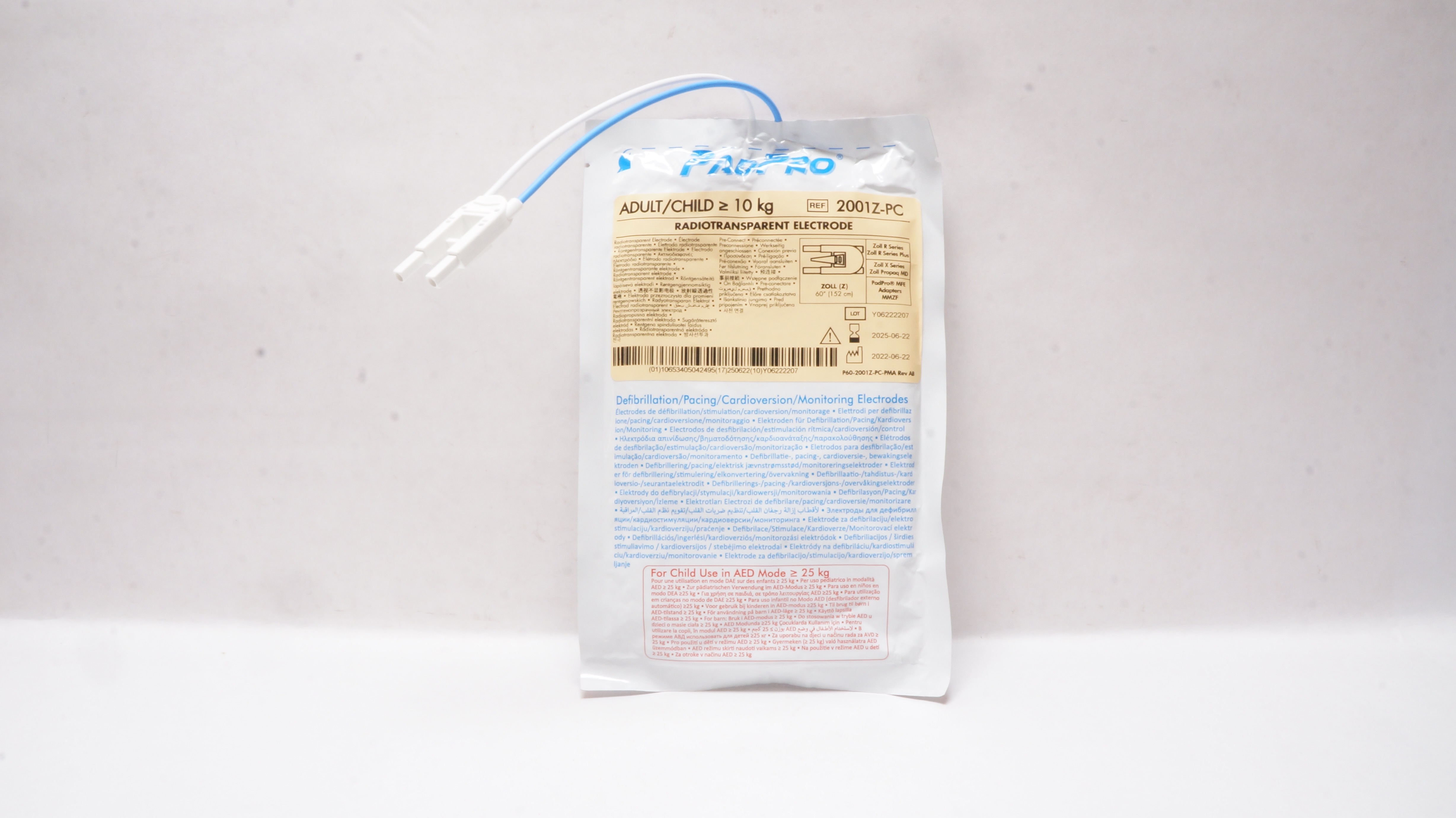 ConMed 2001Z-PC PadPro Radiotransparent Electrode Adult/Child ≥10kg