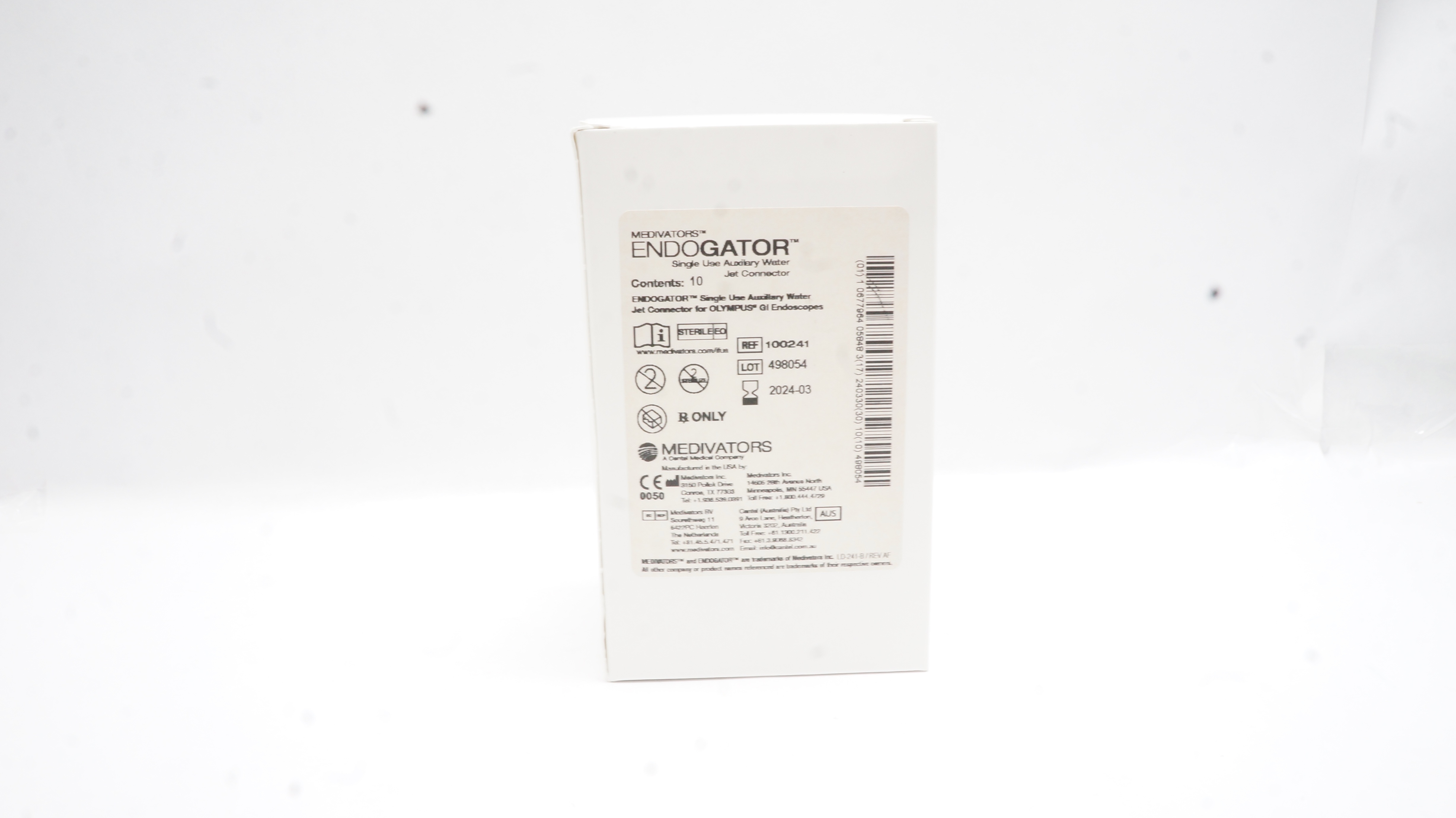 Medivators 100241 Endogator Auxilary Water Jet Connector (x) - Box of 8