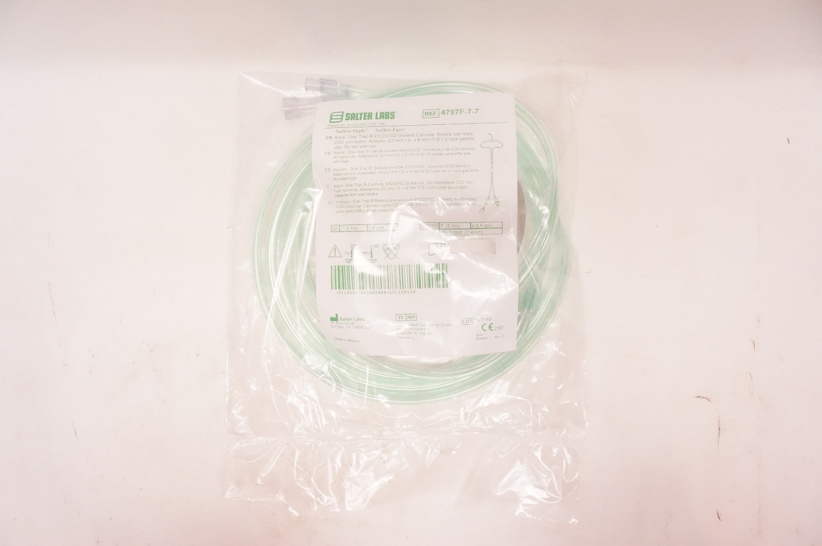 Salter Labs 4797F-7-7 Adult, Oral-Trac EtCO2/O2 Divided Cannula