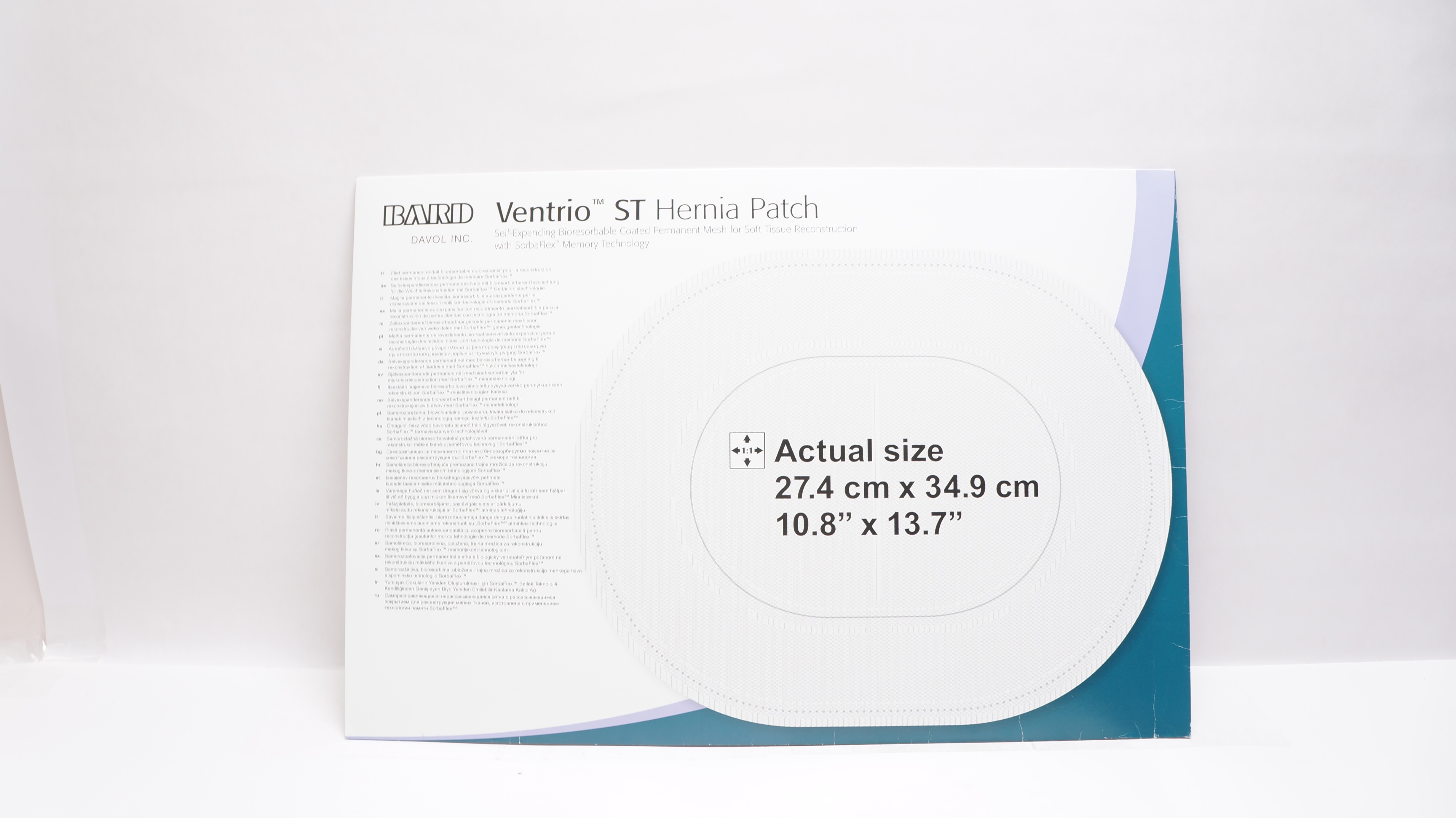 Bard 5950090 Ventrio ST Hernia Patch Oval 10.8inch x 13.7inch (x)