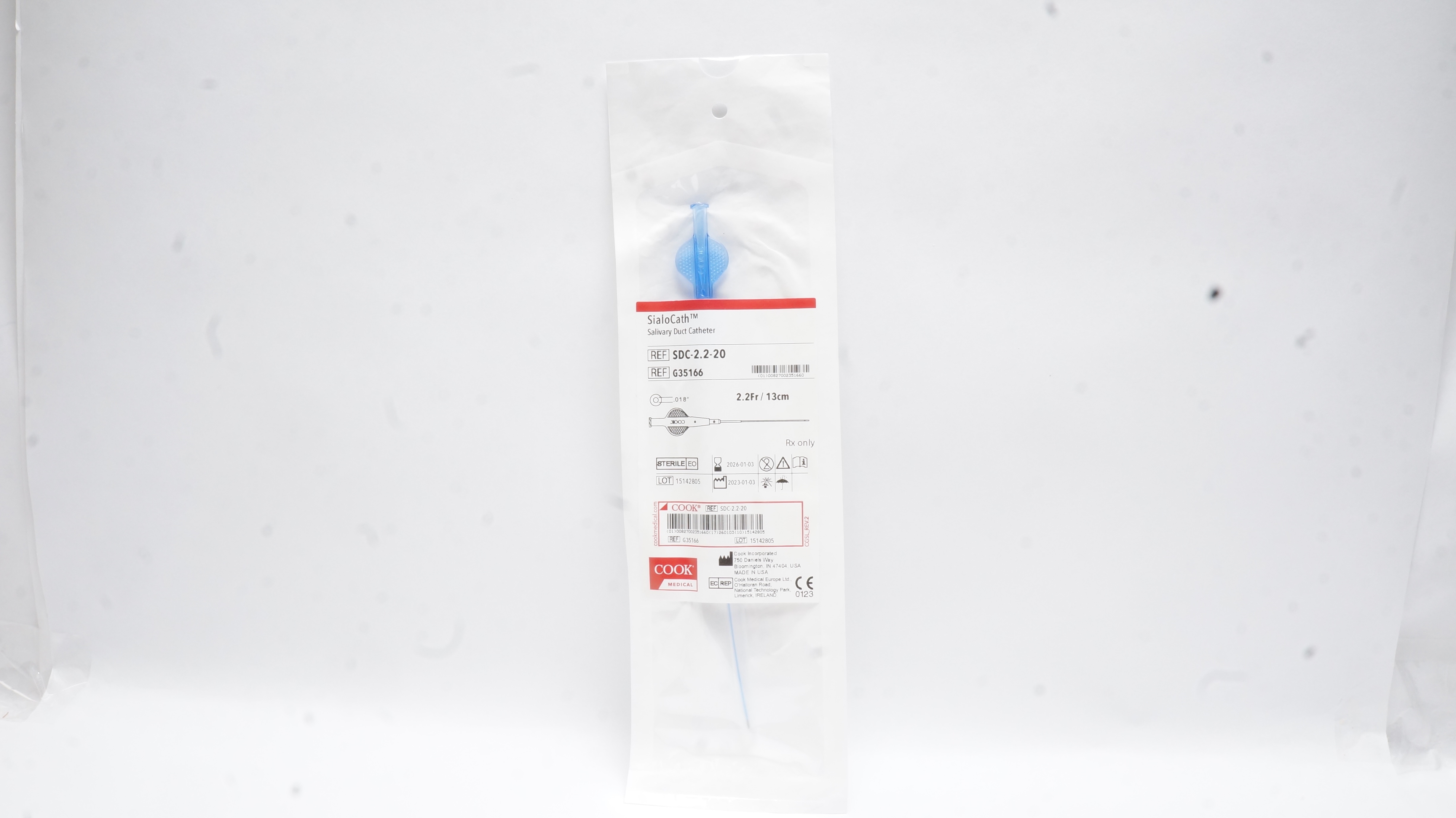 Cook Medical G35166 SialoCath Salivary Duct Cath. 2.2Fr/13cm .018inch