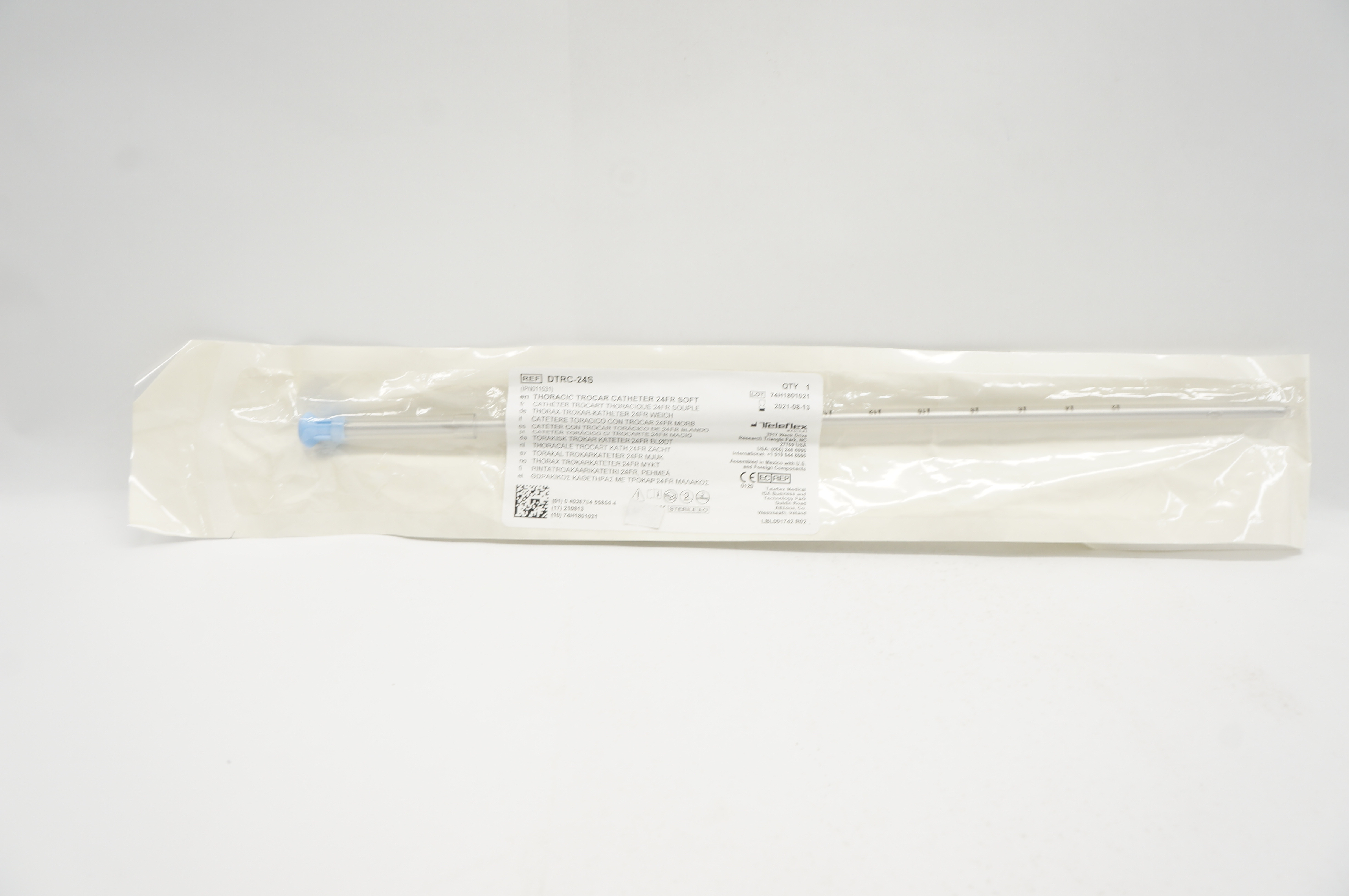 Teleflex DTRC-24S Thoracic Trocar Cath. 24 FR Soft (x)