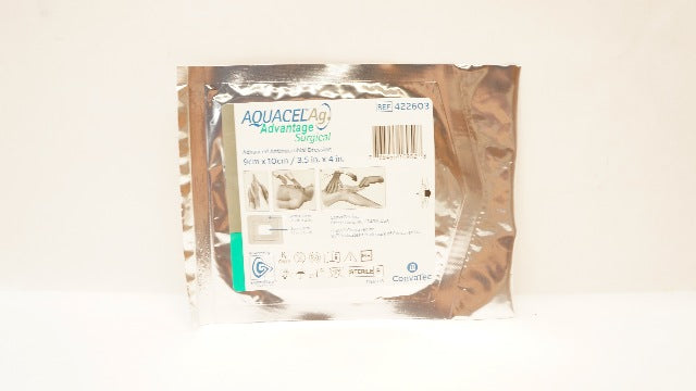 ConvaTec 422603 Aquacel Ag Advanced Antimicrobial Dressing 3.5inch x 4inch