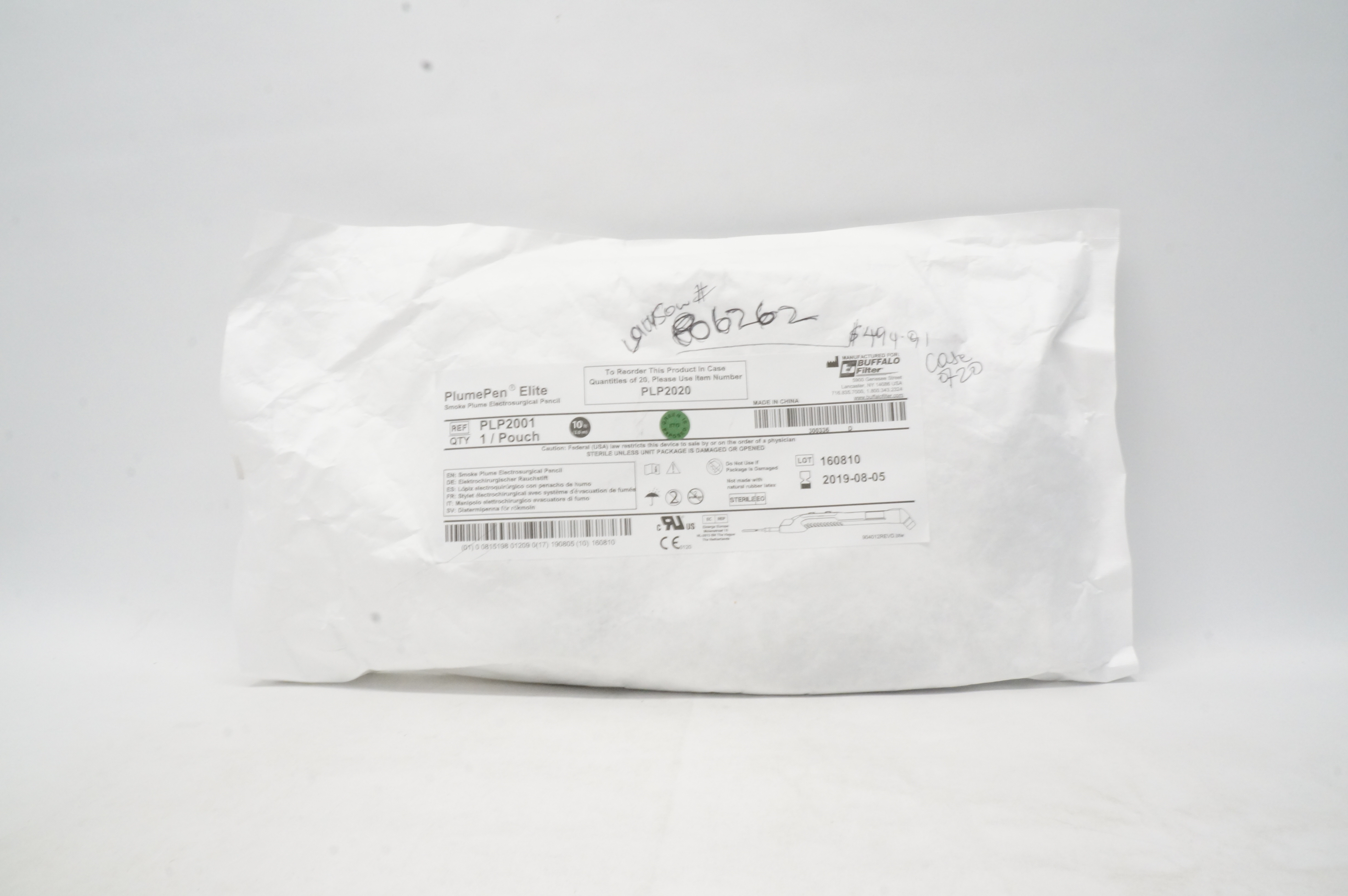 Buffalo Filter PLP2001 PlumePen Elite Smoke Plume Electrosurgical Pencil 10ft(x)