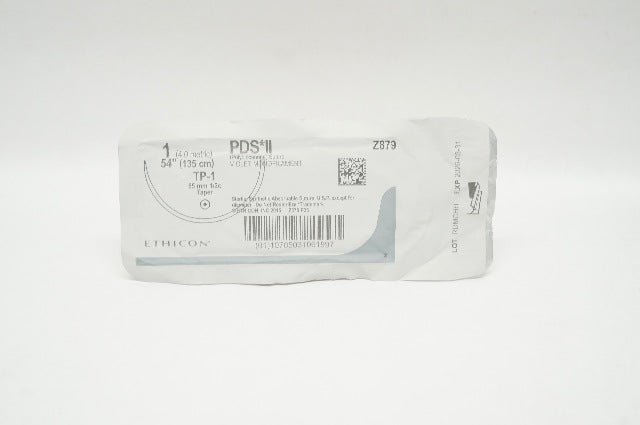 Ethicon Z879 1 PDS II Polydioxanone Stre TP-1 65mm 1/2c Taper, 54inch