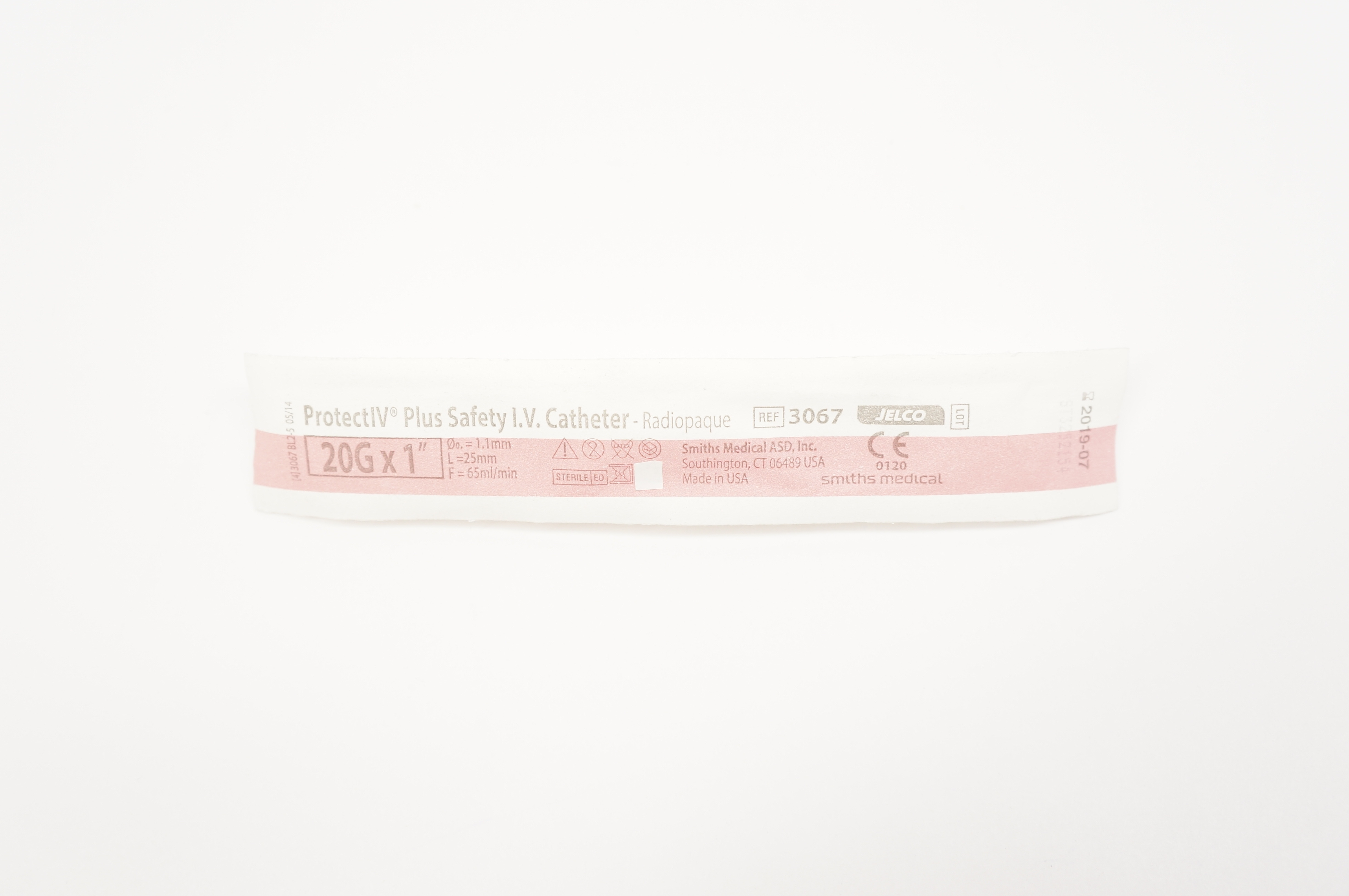 Smith Medical 3067 Protect IV Plus Safety I.V. Cath. Radiopaque 20G x 1inch (x)