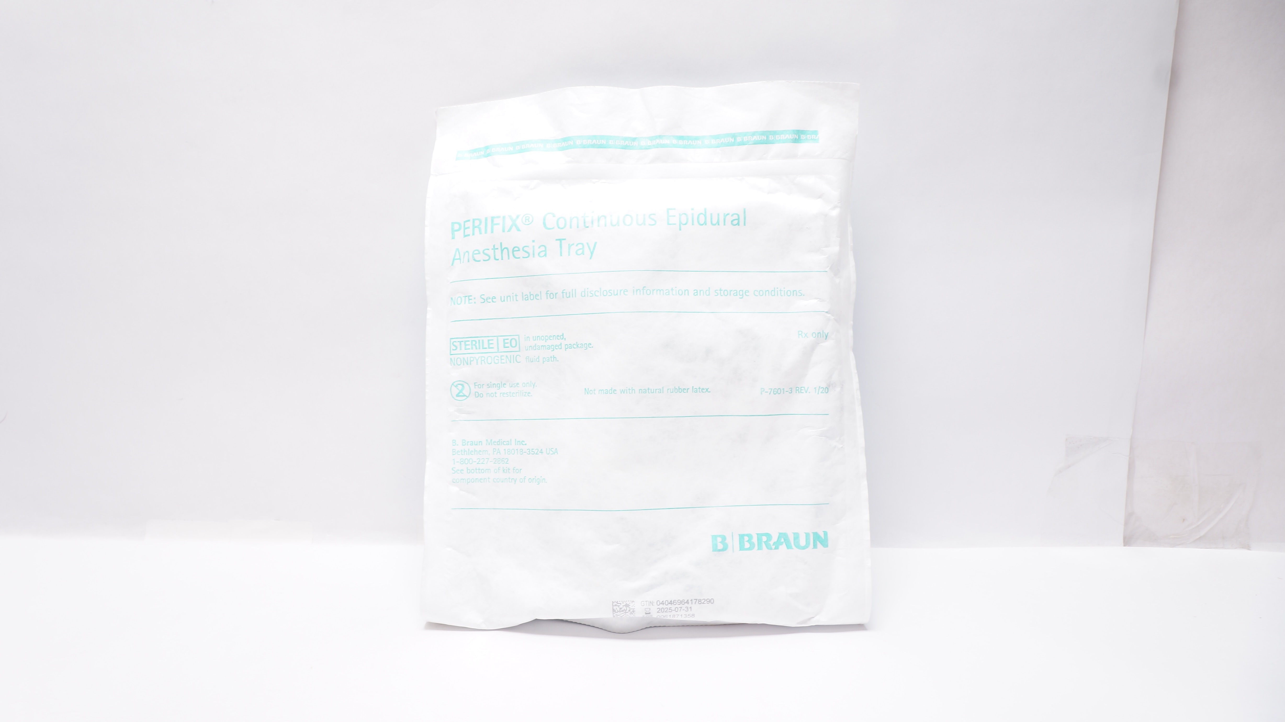 B.Braun 332219 Perifix Epidural Anesthesia Tray, Ndle 18Ga x 3-1/2inch